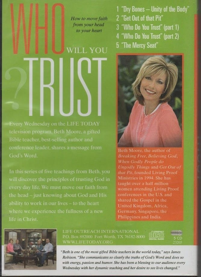 Who Will You Trust 5 Disc CD Audio Series Box Set Beth Moore Religion Faith