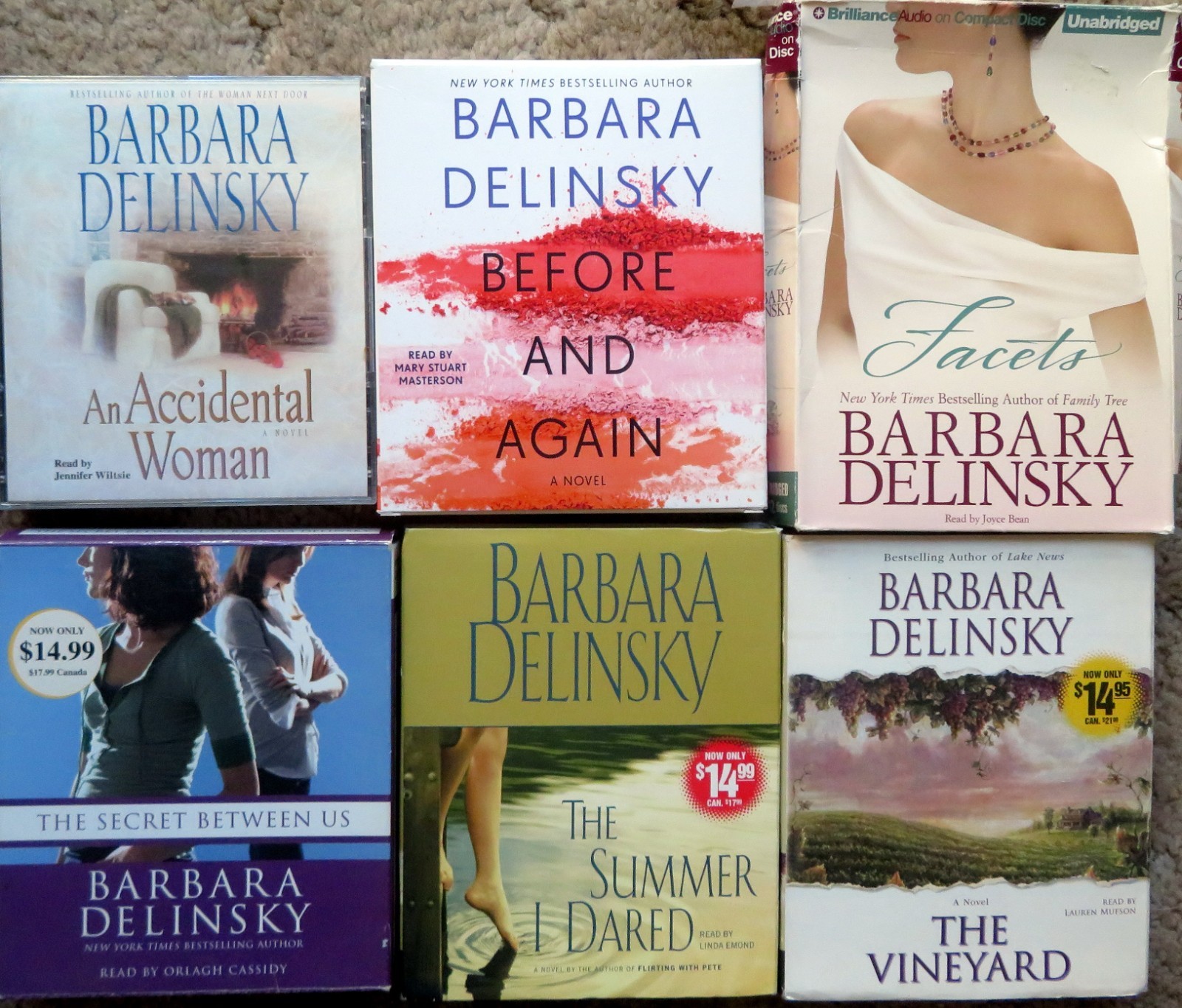 BARBARA DELINSKY — Six (6) AudioBook CD Titles — Facets, Summer …, Secret .