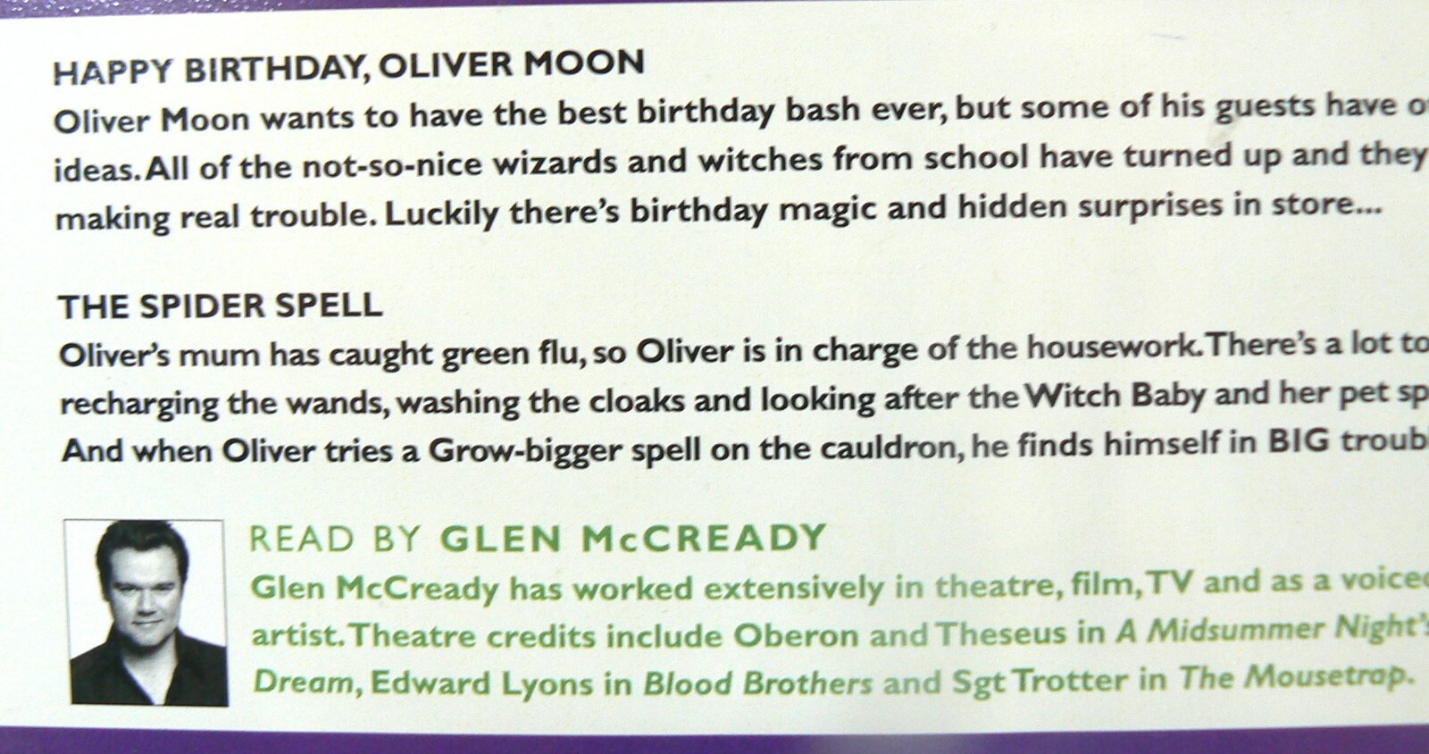 Happy Birthday Oliver Moon & The Spider Spell 2 CD Audiobook Unabridged Chivers