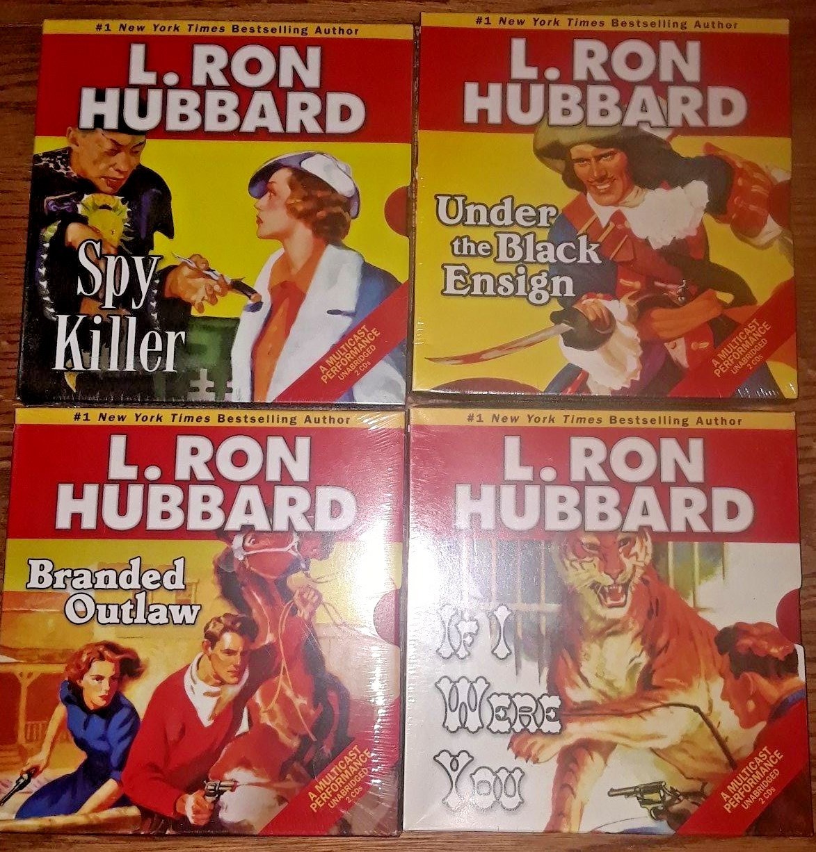 MISP L Ron Hubbard 4 Lot Audio Books CD Under the Black Ensign Spy Killer Galaxy