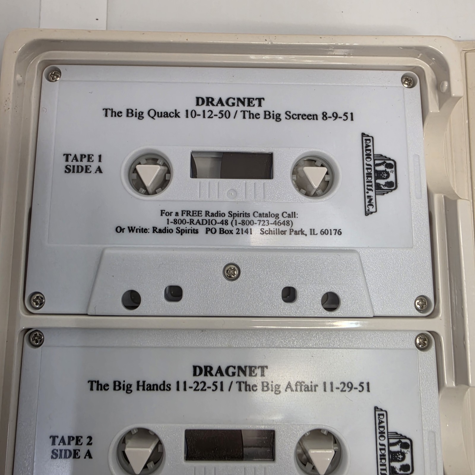 RADIO SPIRITS DRAGNET — SIX (6) AUDIO CASSETTE TAPES — 9 HOURS — JACK WEBB-1996