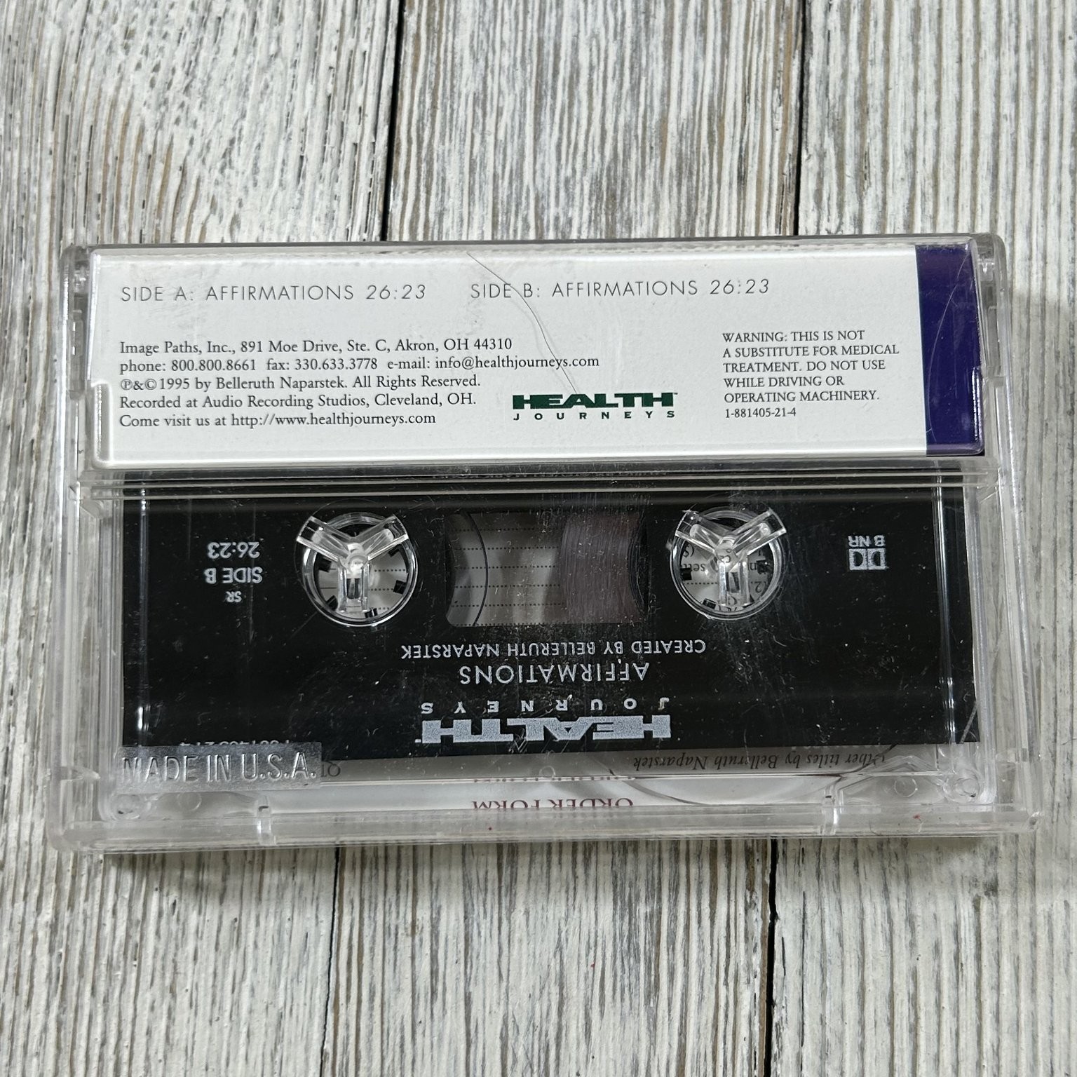 Affirmations by Belleruth Naparstek Audiobook Cassette 1 Tape