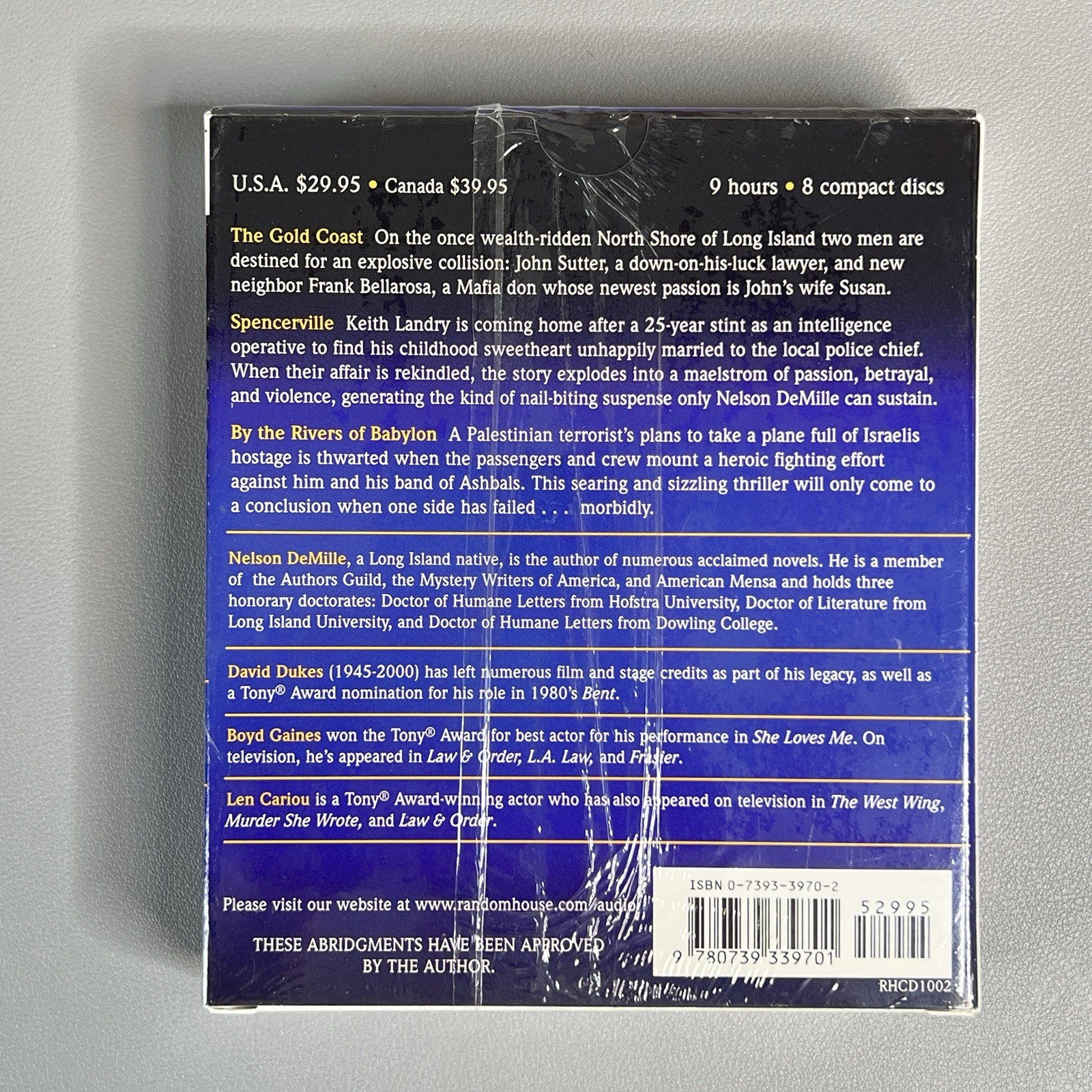 Nelson DeMille 3 Audio Book CD Collection SEALED Gold Coast Spencerville 2000s