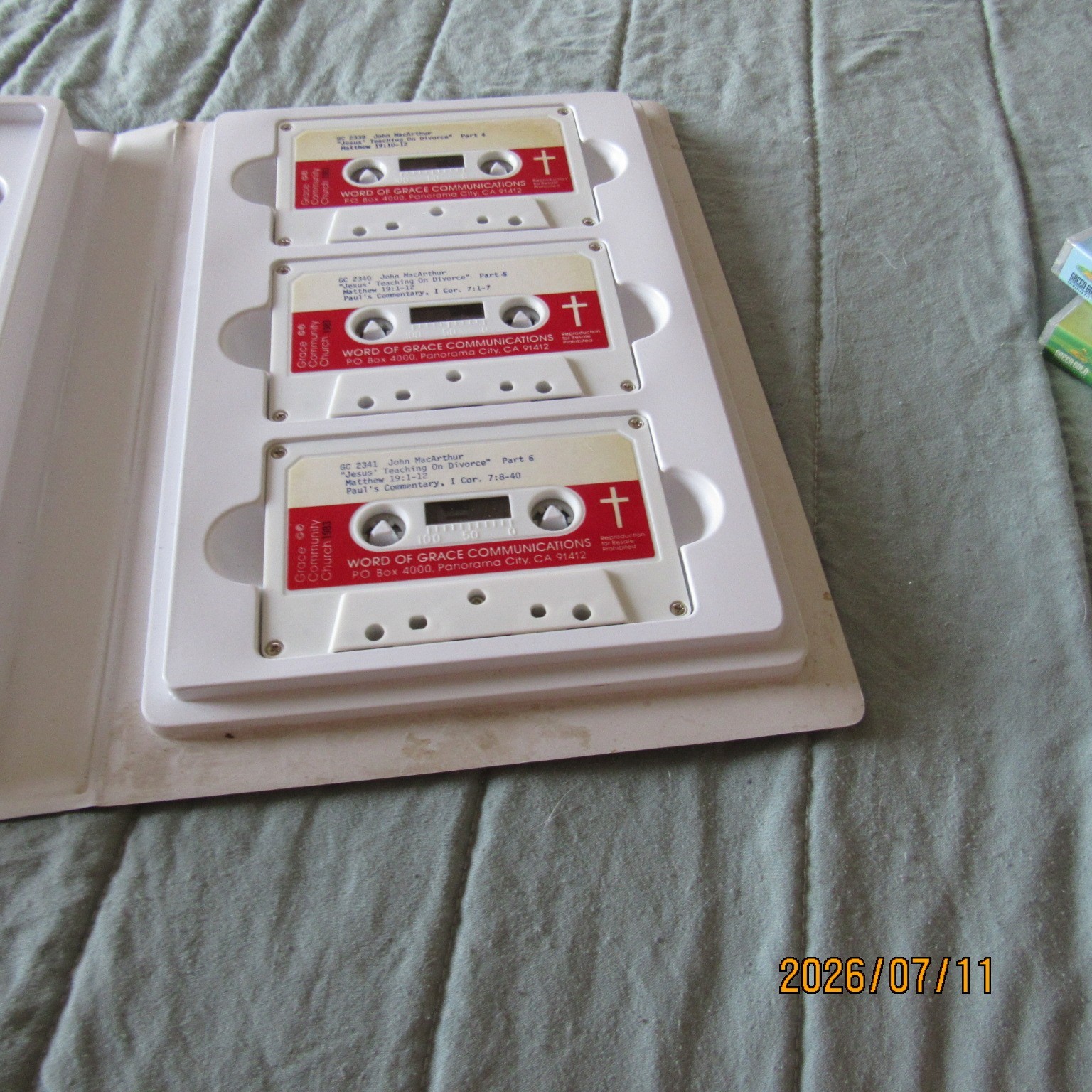 Jesus’ Teaching on Divorce-A Study of Matthew-John MacArthur-6 Cassette Set-1983