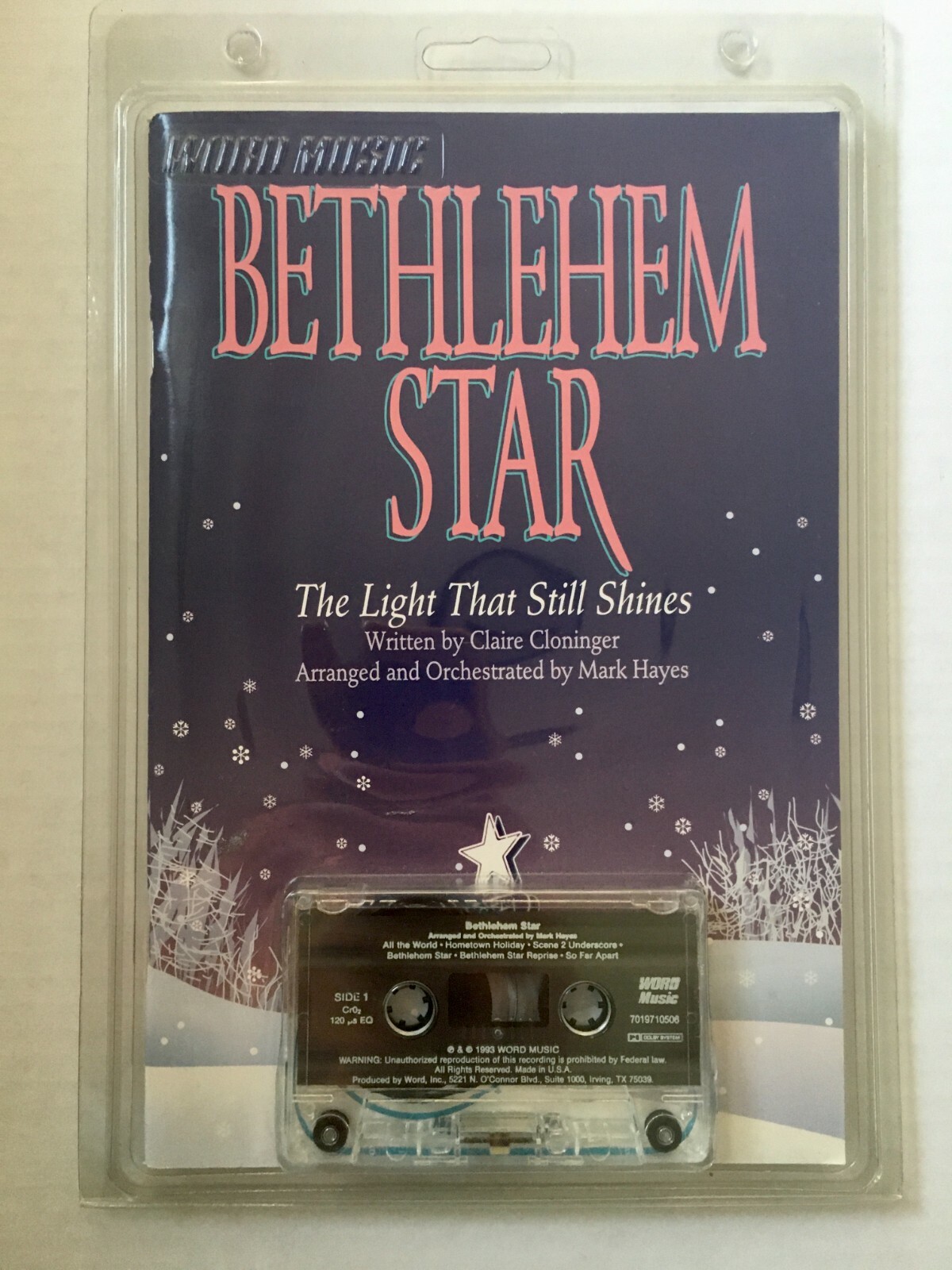 WORD MUSIC Bethlehem Star Audio Cassette & Book Vintage 1993