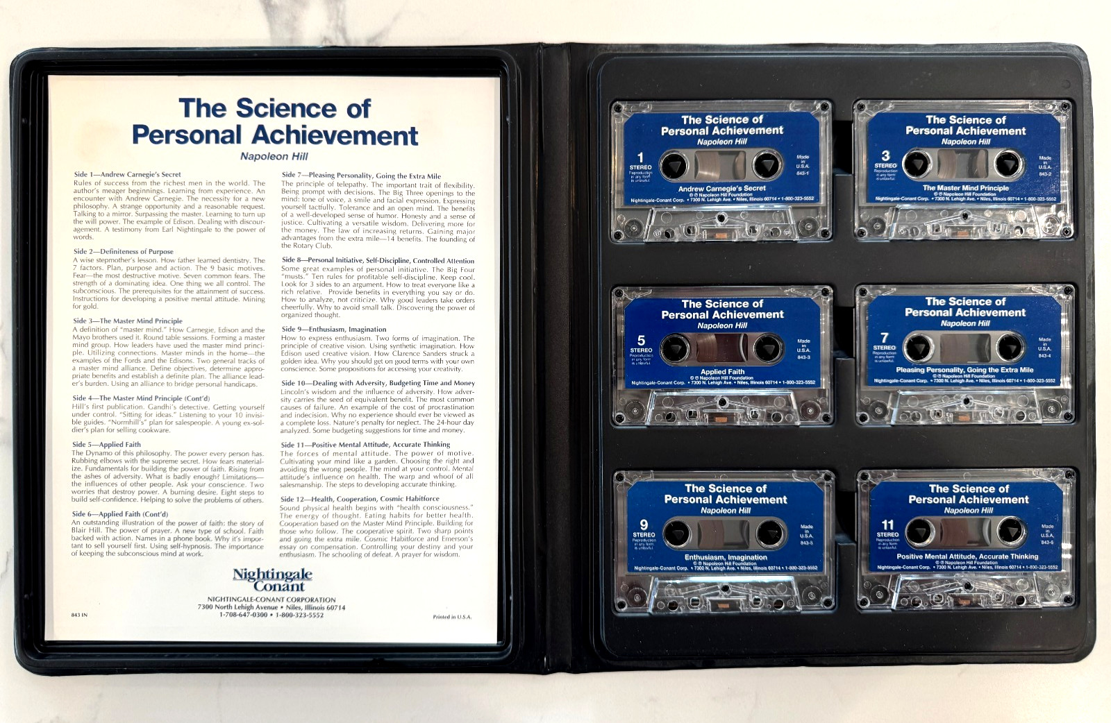 RARE THE SCIENCE OF PERSONAL ACHIEVEMENT NAPOLEON HILL 6 CASSETTE BOX+BONUS