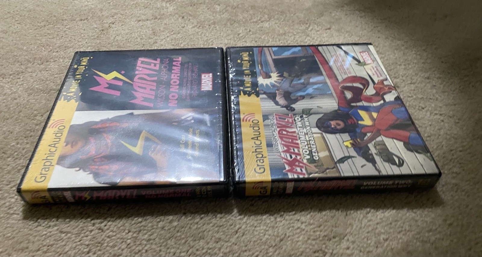 RARE! MARVEL COMICS GRAPHICAUDIO MS. MARVEL Volume 1 & Volume 2 BOTH NEW! SEALED