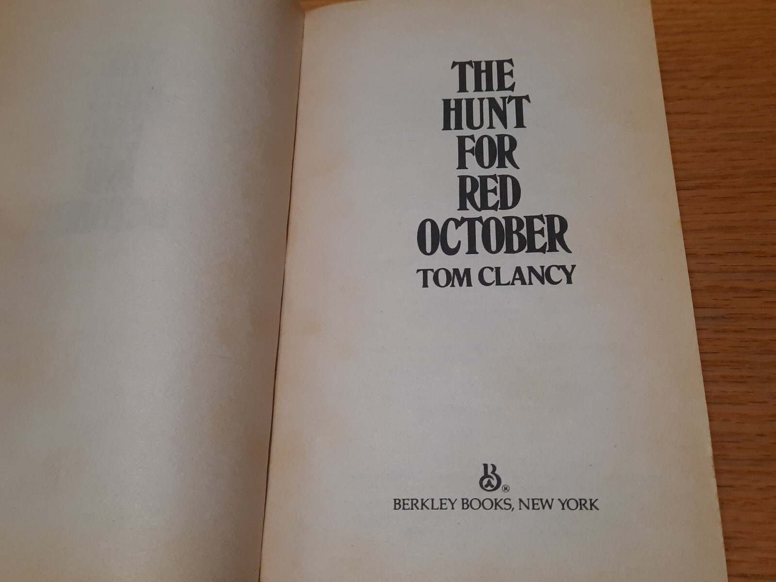 The Hunt for Red October by Tom Clancy Berkley 1985 First Mass Market Edition