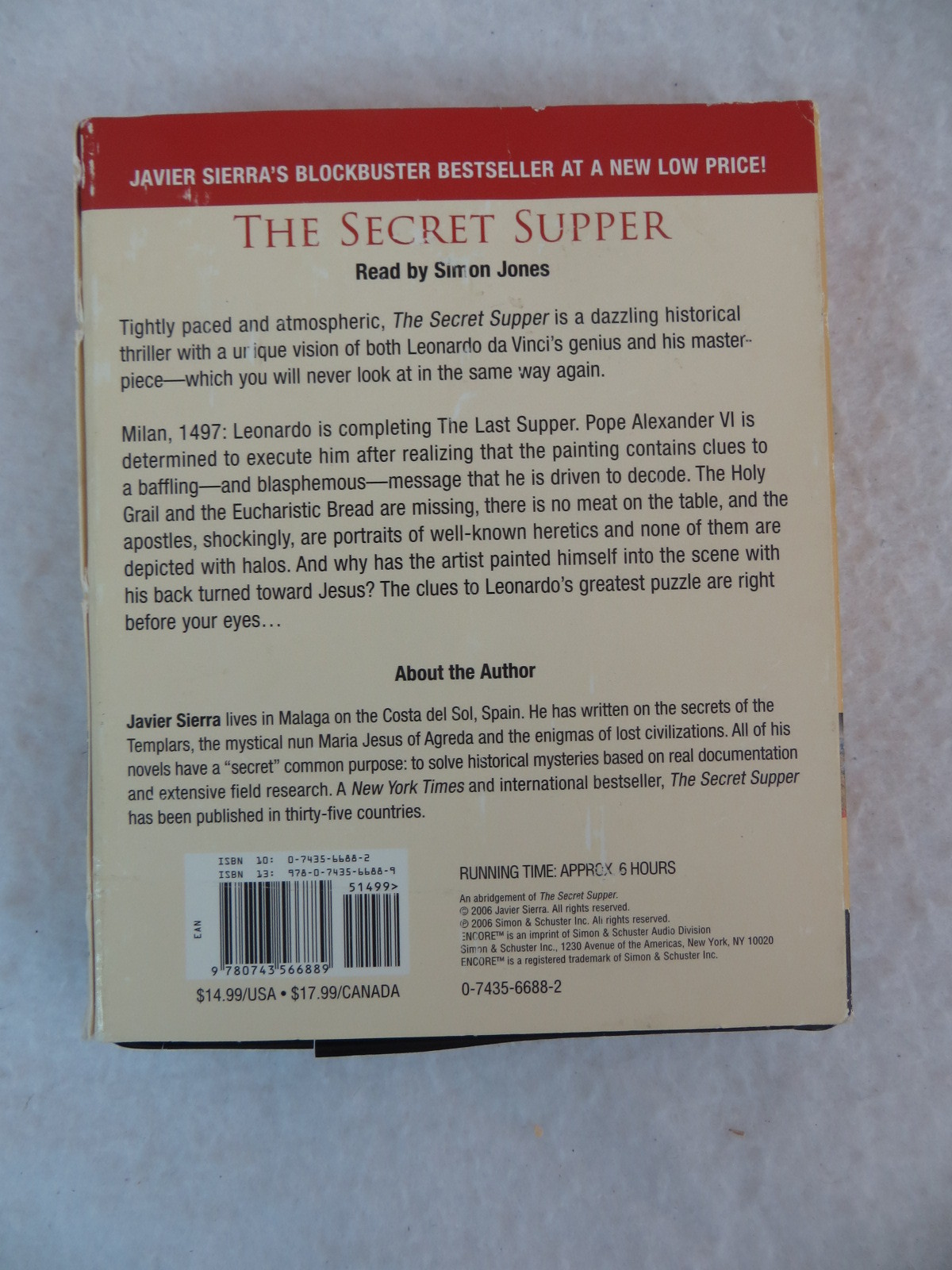 Javier Sierra THE SECRET SUPPER 5 Audio CDs Box Set Simon & Schuster Audio 2006