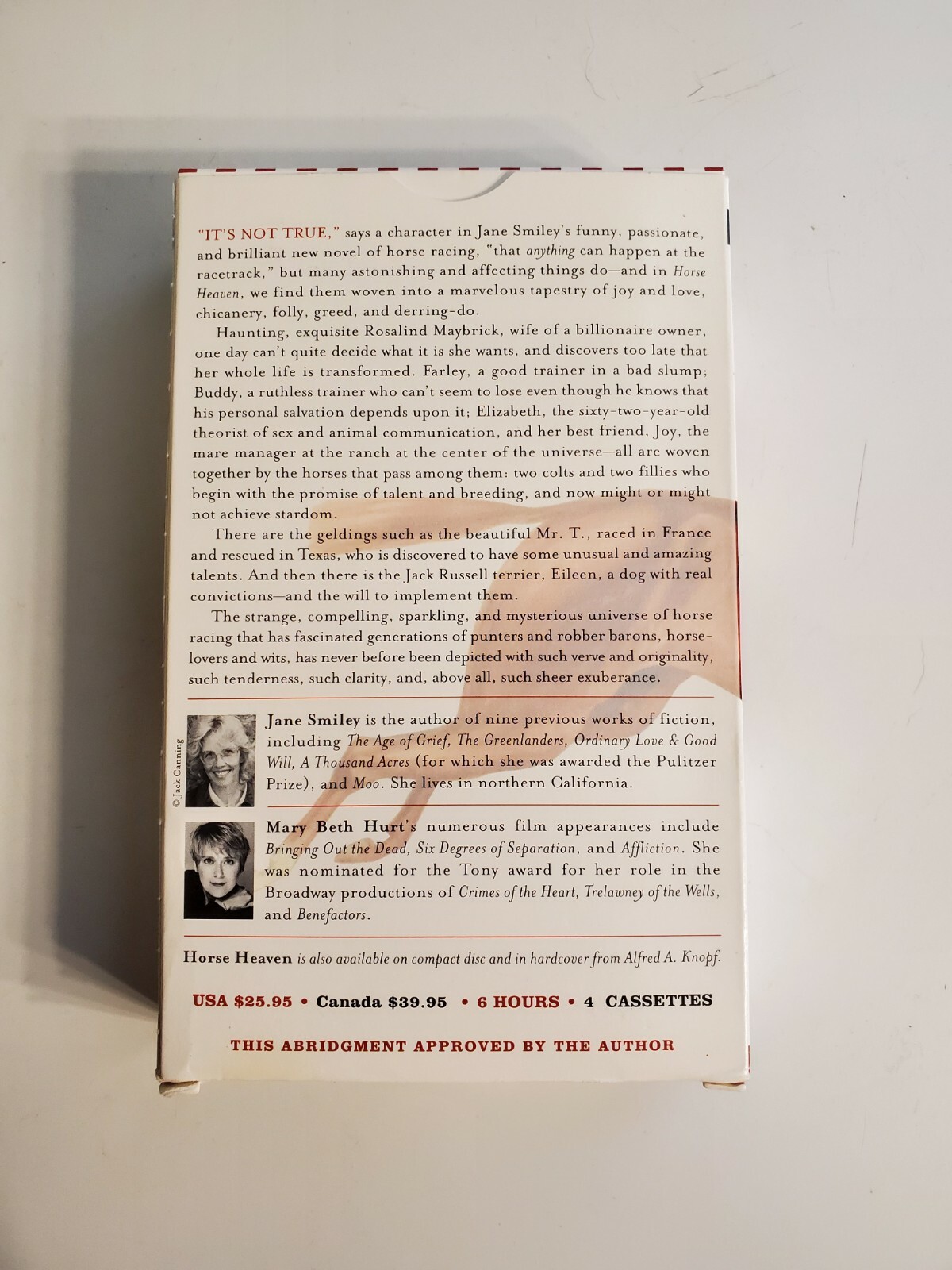 Horse Heaven by Jane Smiley (2000, Audio, Other, Abridged edition) Tested