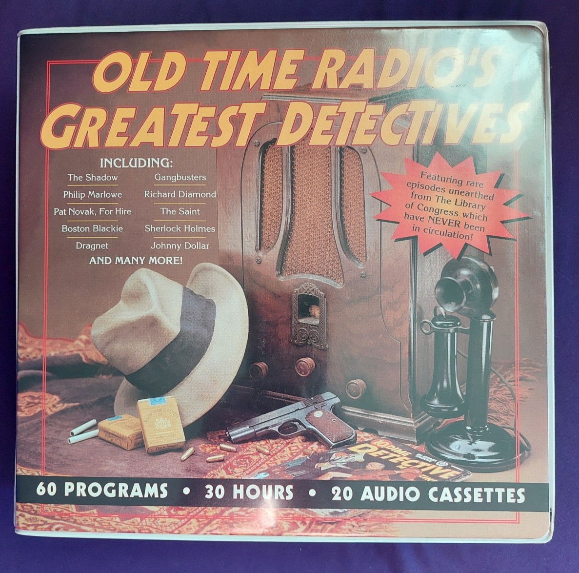 Old Time Radio’s Greatest Detectives — 60 Programs 20 Audio Cassettes Vintage