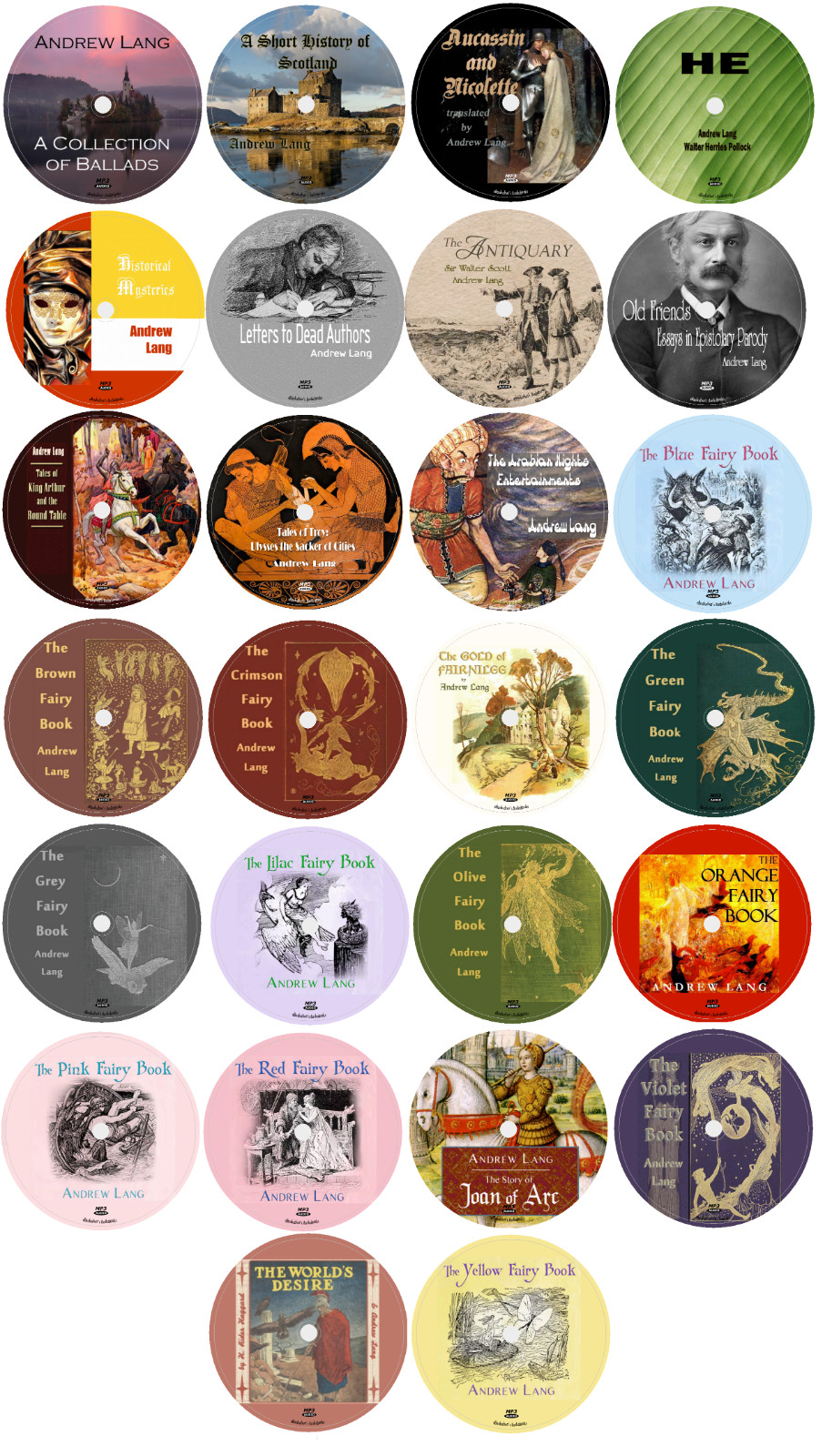 Andrew Lang 26 Novels & Fairy Books Audiobooks in 26 MP3 Audio CDs