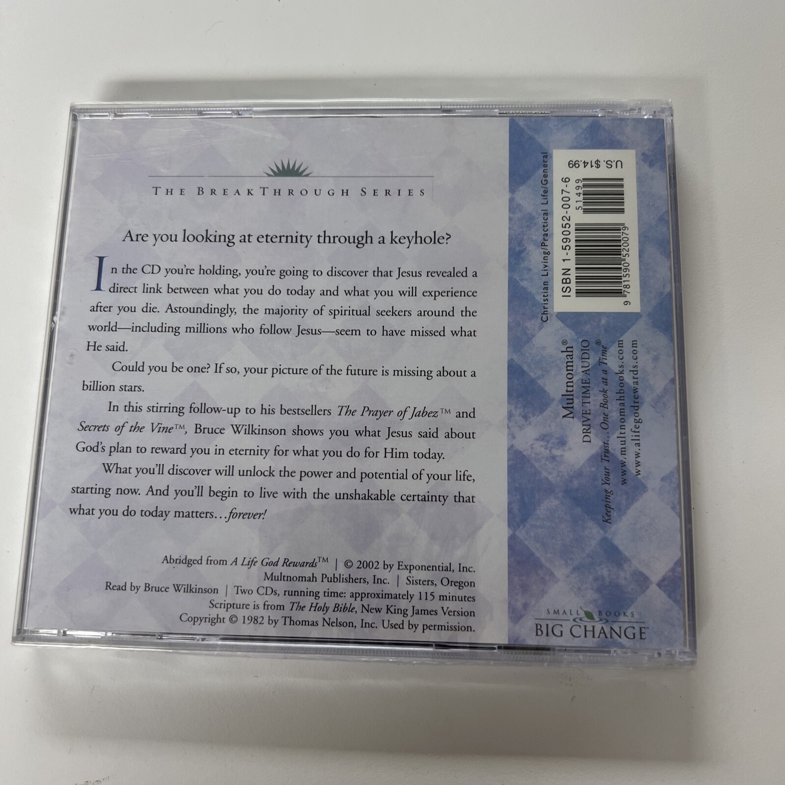 Bruce Wilkinson A Life God Rewards 2CD Audiobook — 115 Mts Drive Time Audio New