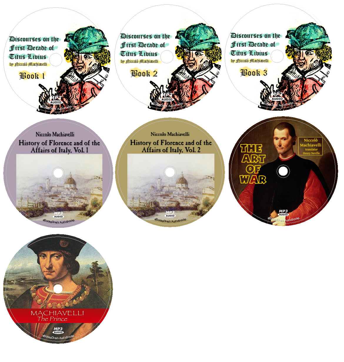 Collected Works of Niccolò Machiavelli 7 Audiobooks in 7 MP3 Audio CDs