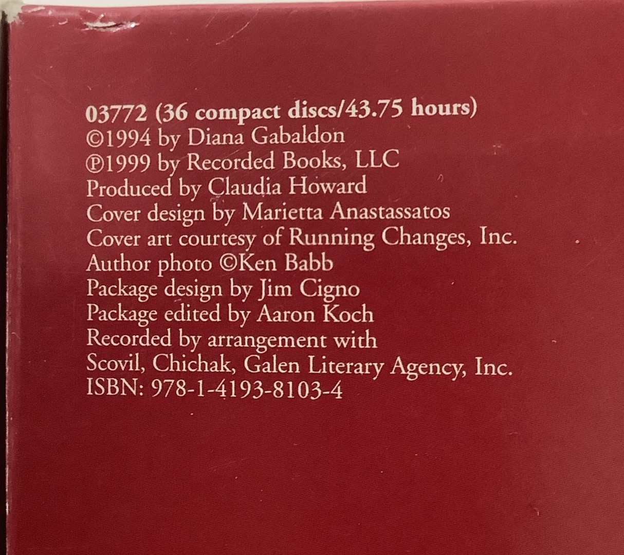 Voyager by Diana Gabaldon Unabridged Audiobook CD Outlander Book Series #3