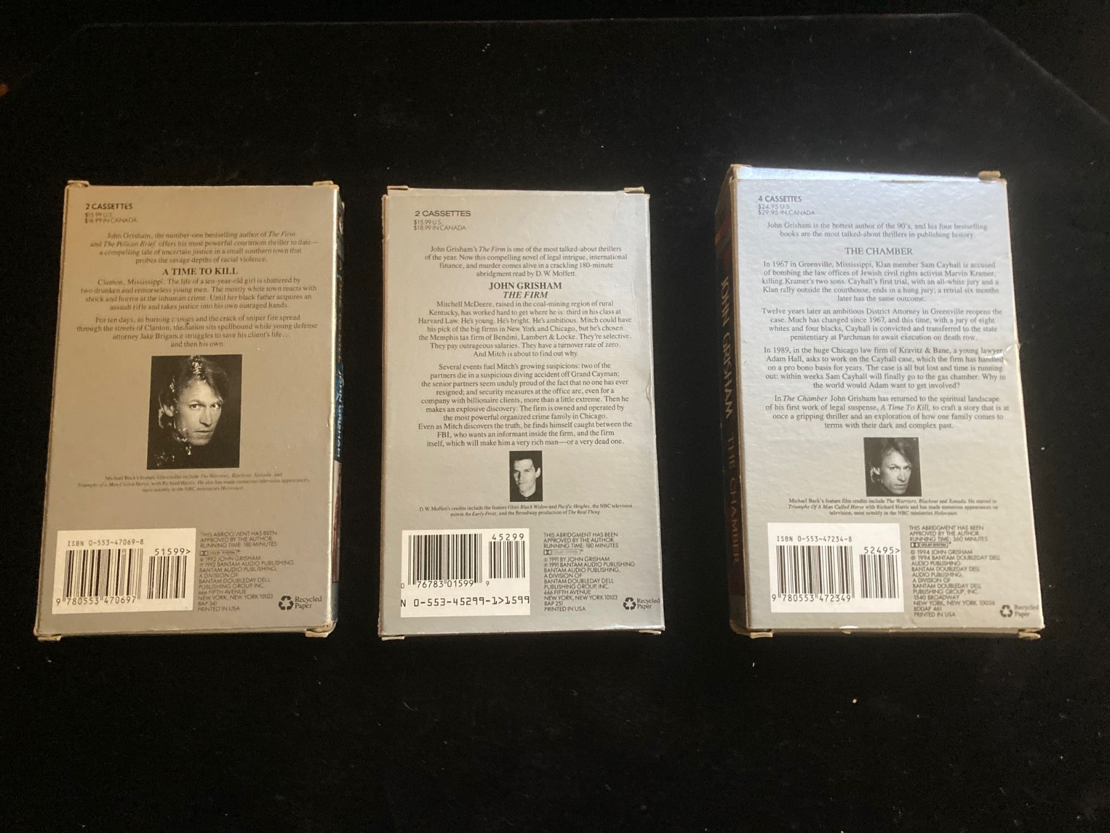 John Grisham audiobooks cassette (lot3) the chamber, the firm, a time to kill