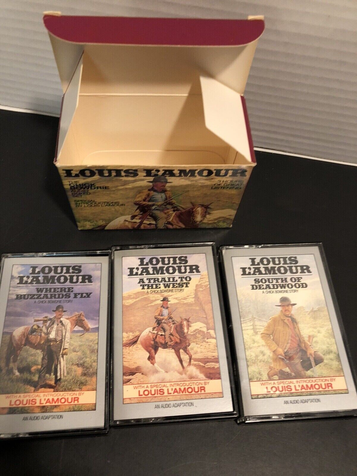 Louis L’Amour The Chick Bowdrie Audio 3 Tape Boxed Set 1986