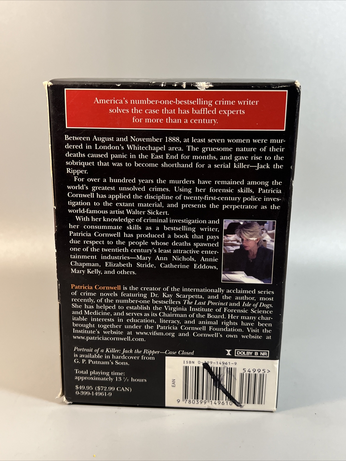 Portrait of a Killer : Jack the Ripper — Case Closed by Patricia Cornwell casett
