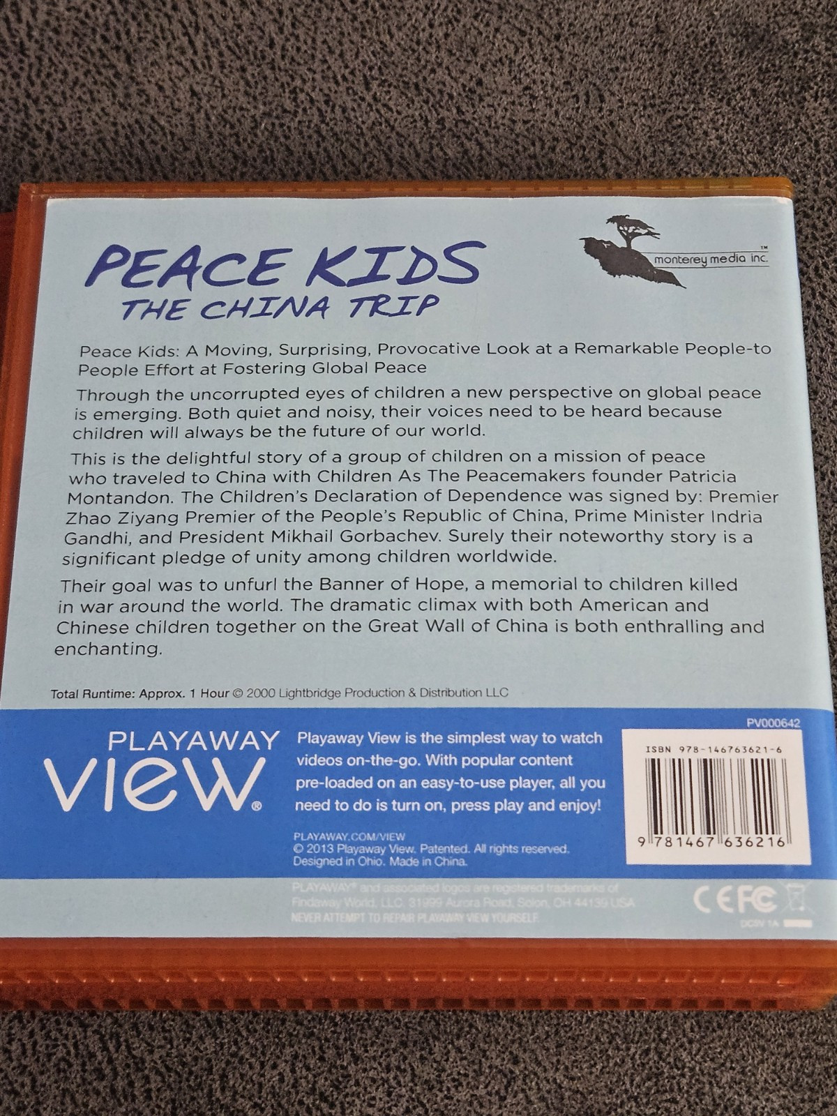 Playaway View All in One Mini Video Player 60 Min Peace Kids China Trip (Travel)