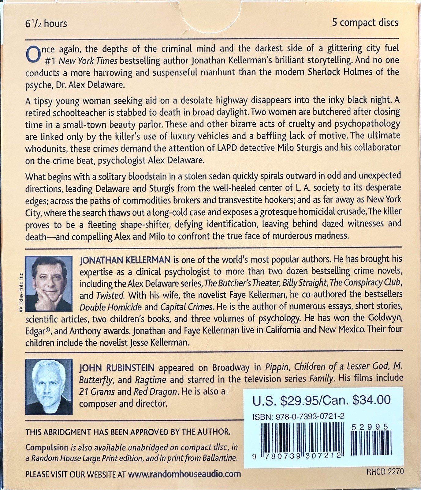 Alex Delaware Ser.: Compulsion by Jonathan Kellerman (2008, Audio, Other,…