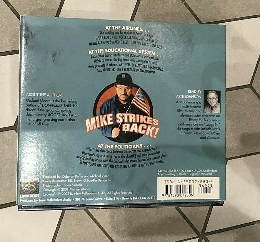 MICHAEL MOORE STUPID WHITE MEN SIGNED CARD & AUDIO Book 7x CD Unabridged NEW OOP