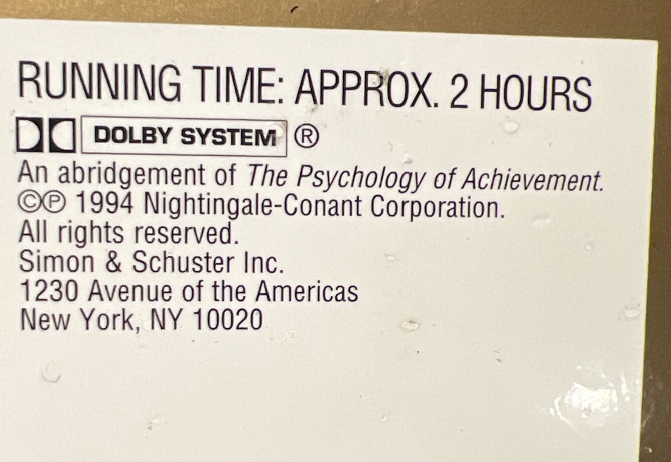 Psychology of Achievement Develop the Top Achievers Mindset Brian Tracy New Flaw