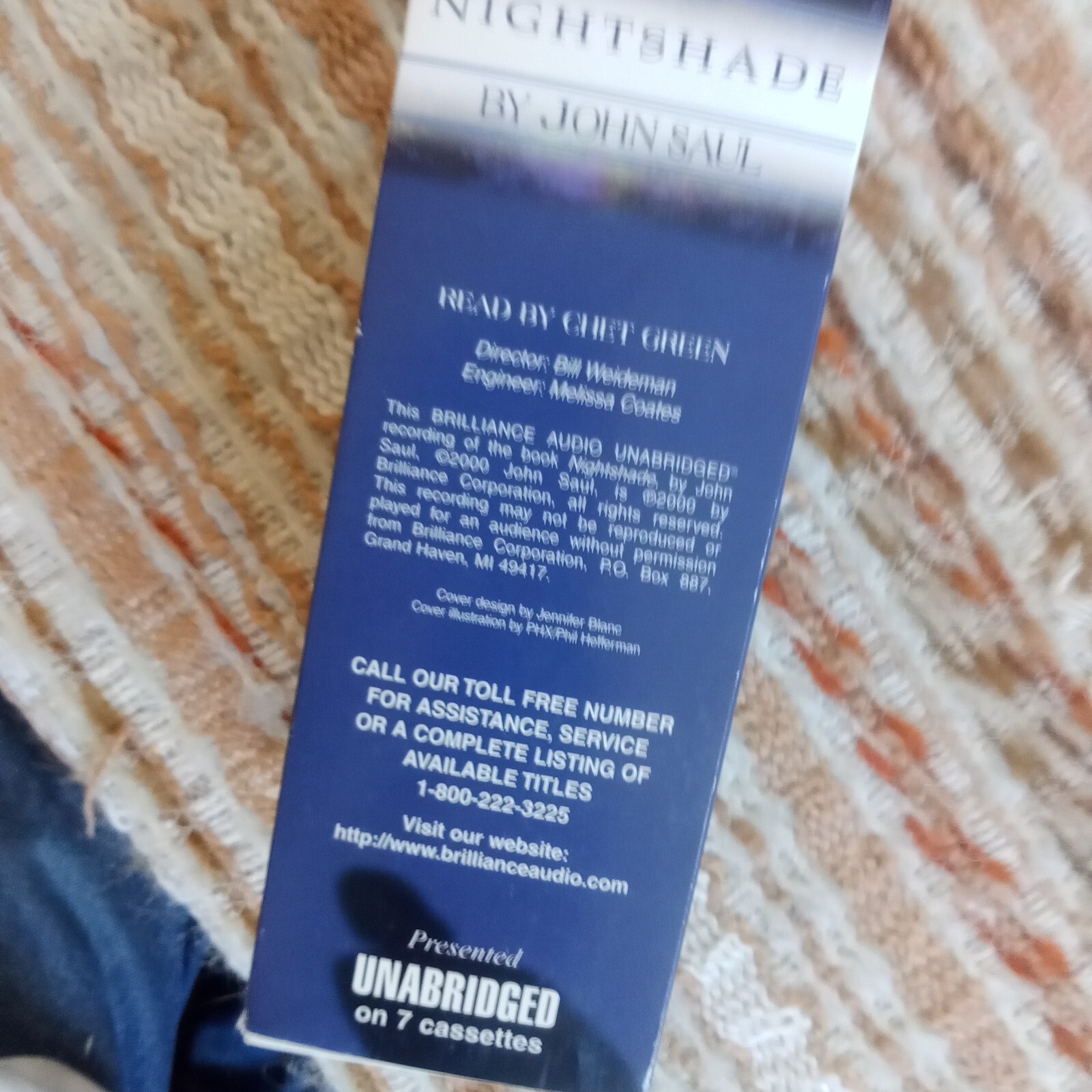 Nightshade by John Saul AudioBook — 11 hours on 7 cassettes, unabridged