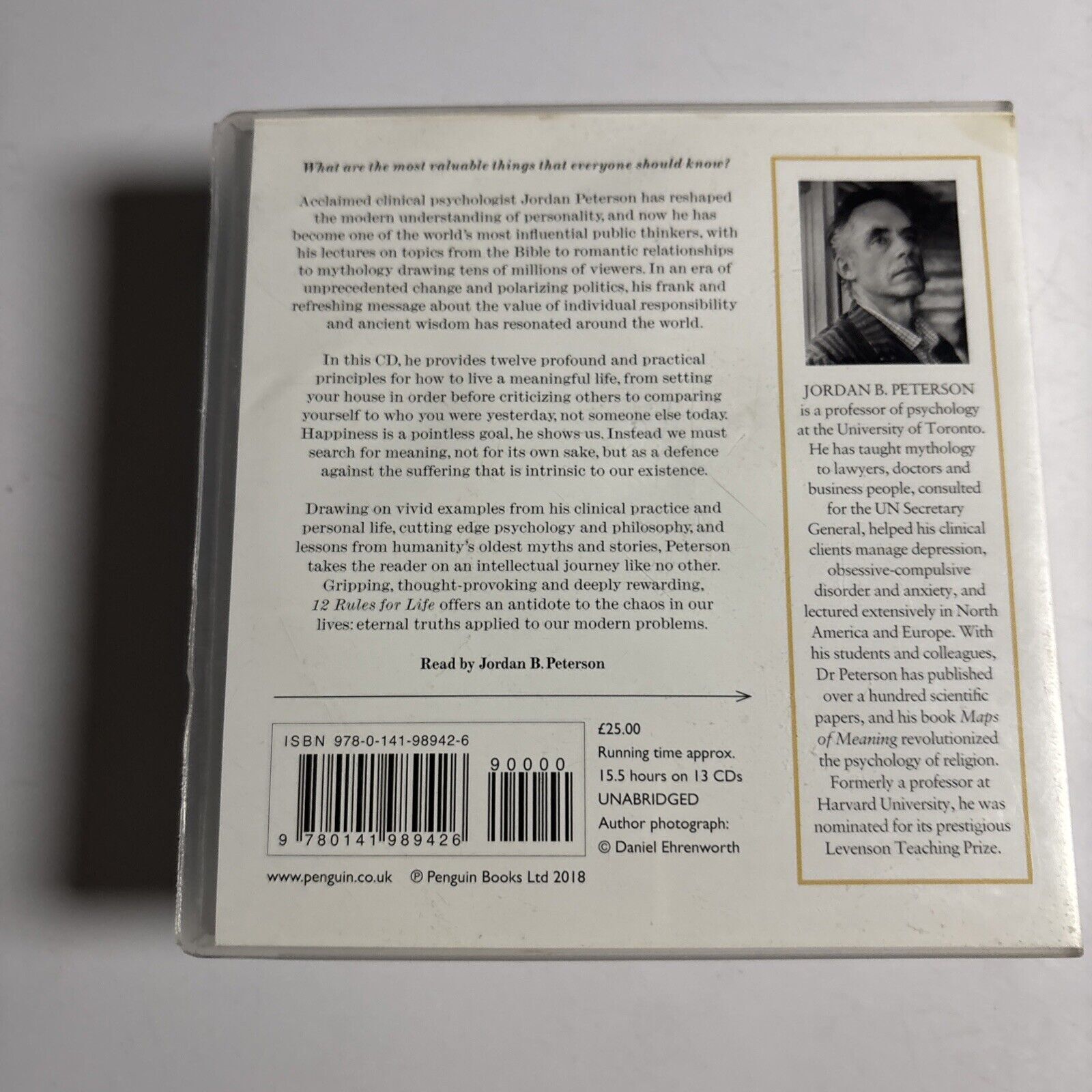 12 Rules for Life by Jordan B. Peterson (Audio CD, 2018) *Missing One Disc*