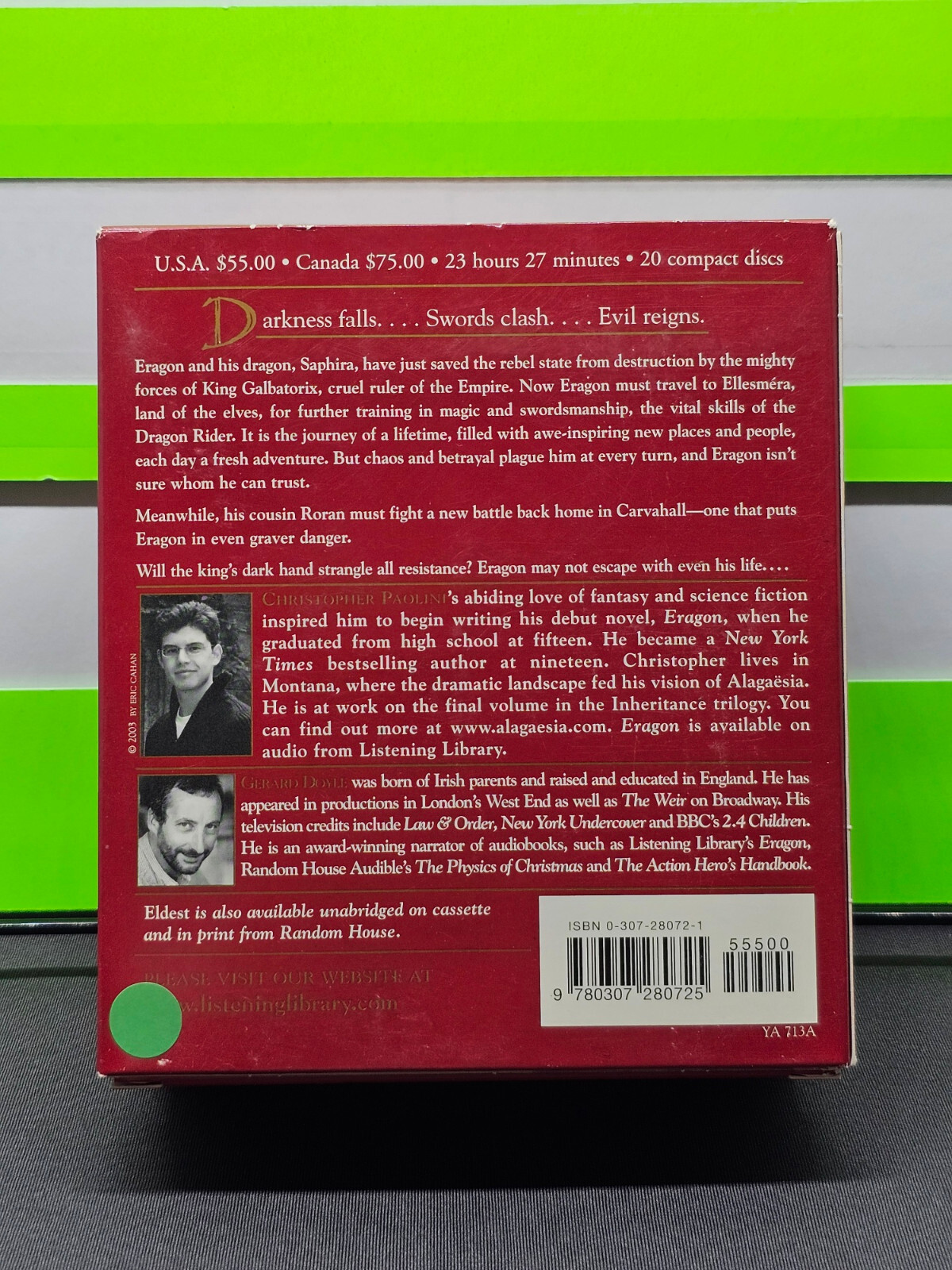Christopher Paolini Inheritance Book 2 Eldest Audio CD Audiobook Unabridged