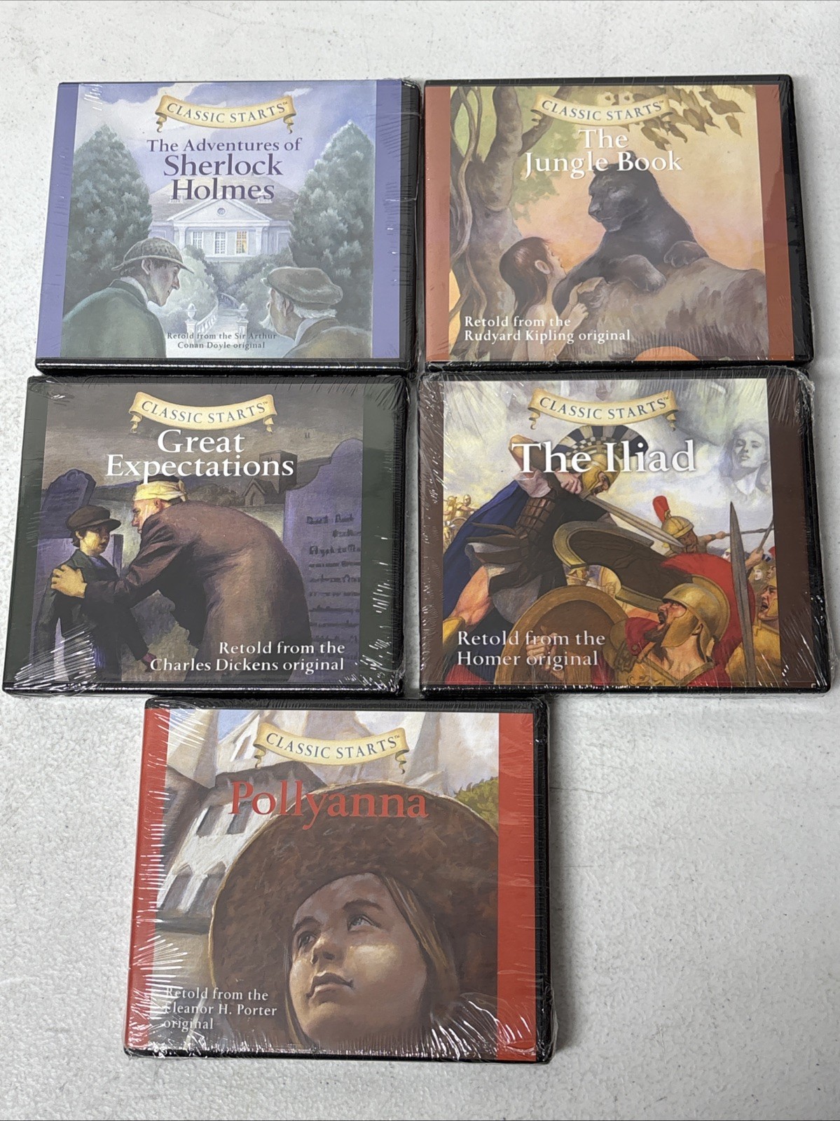 LOT OF 5 NEW Classic Starts Audiobooks Audio CD Sets The Iliad Sherlock Holmes +