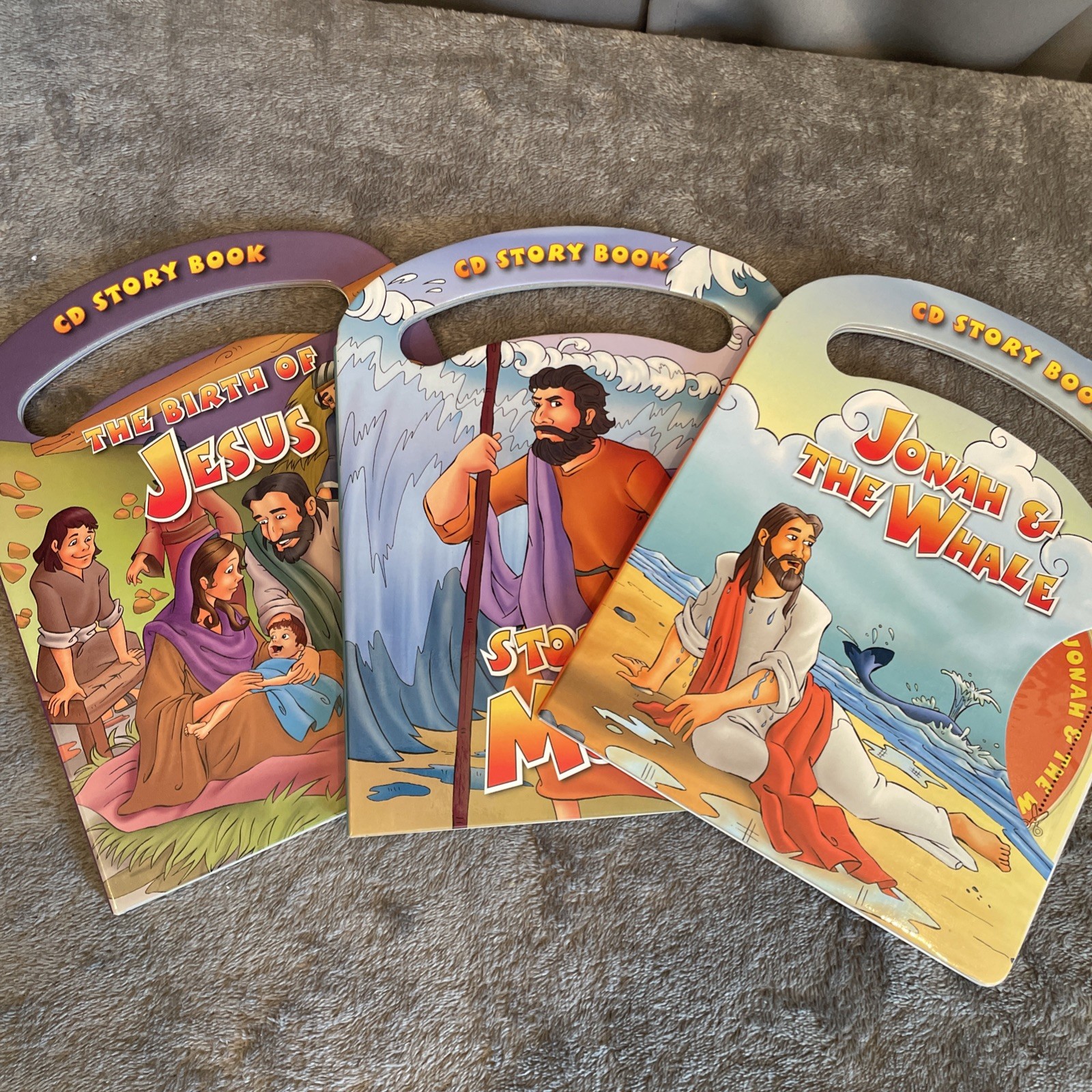 Jonah & The Whale, Story Of Moses & The Birth of Jesus Books & Cds New