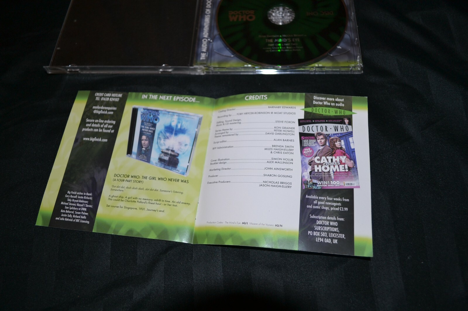 CD Audiobook Doctor Who Big Finish #102 The Minds Eye — 5th Peri & Erimem 2007