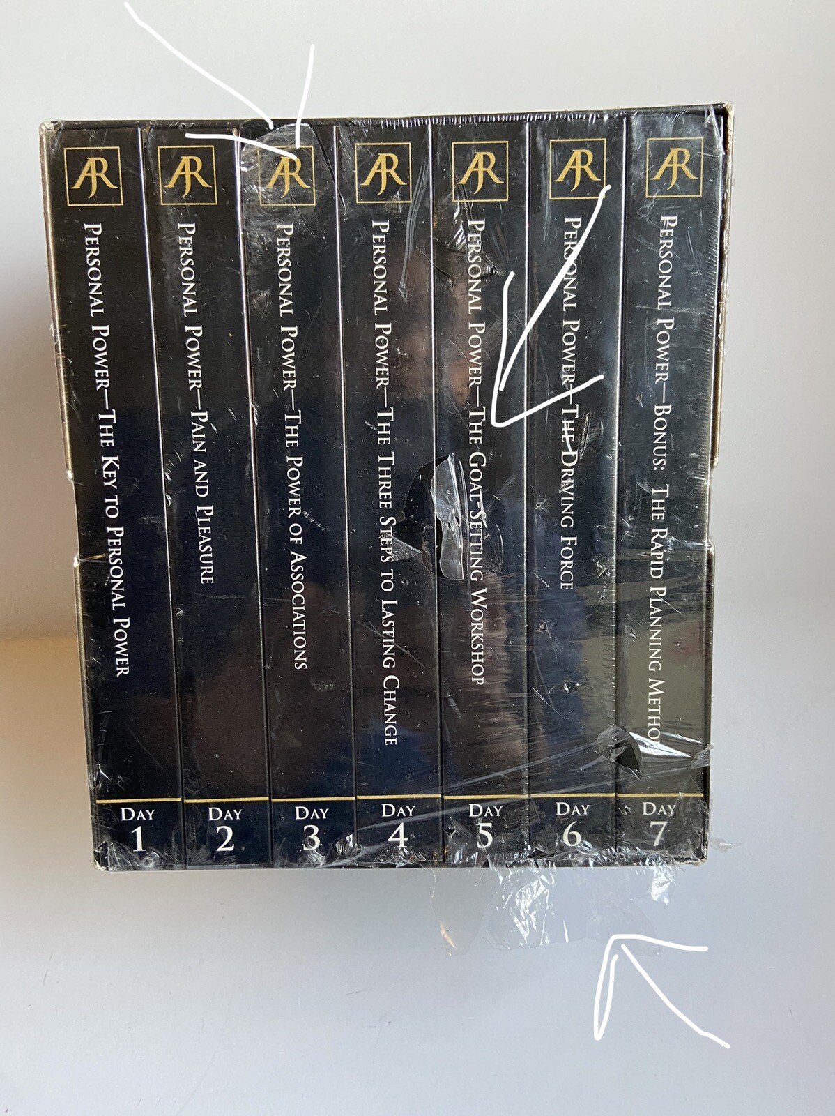 ANTHONY ROBBINS PERSONAL POWER CLASSIC EDITION 7 Audiobooks SET** Damaged Box**