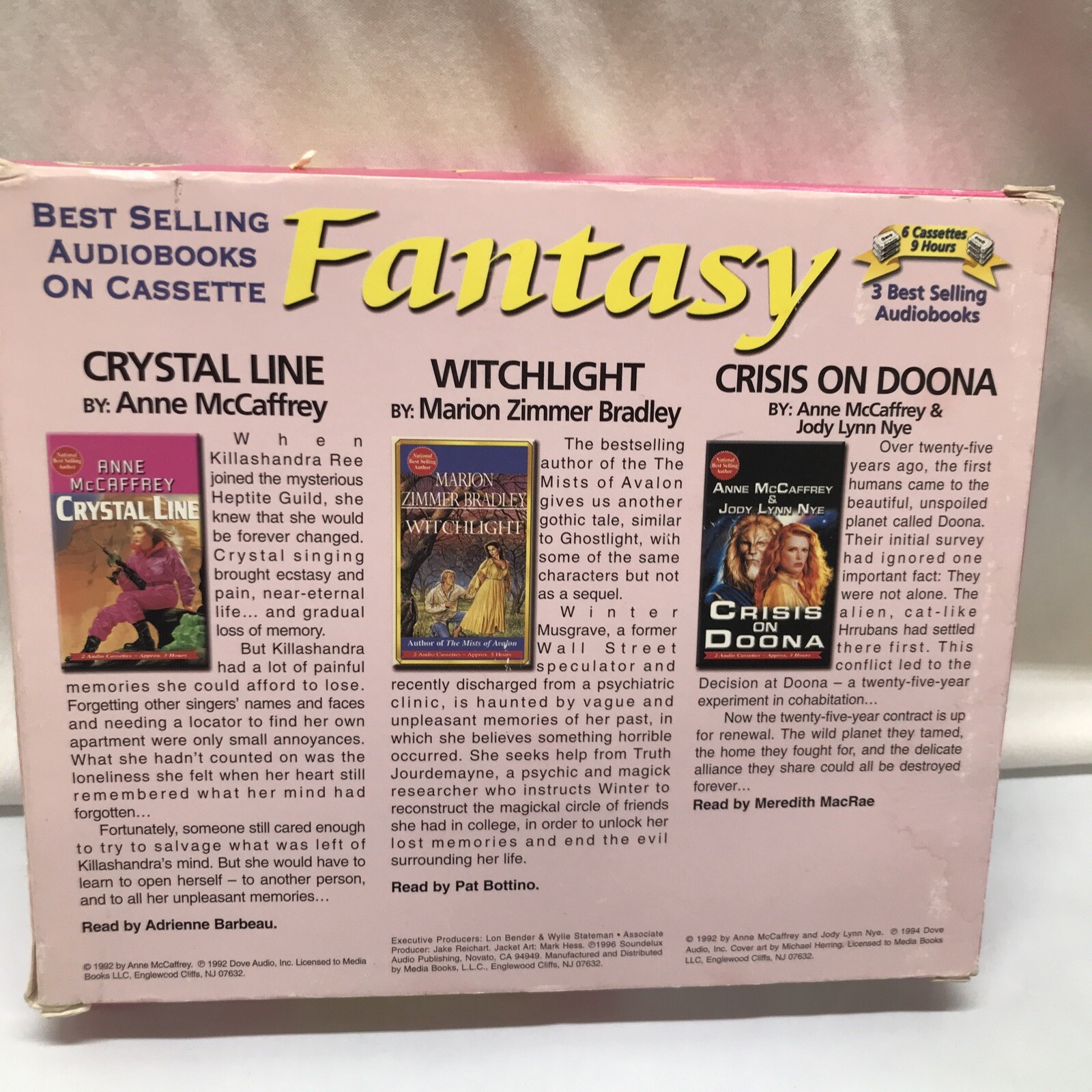 Vintage Anne McCaffrey & Marion Zimmer Bradley Fantasy Audiobooks on Cassette *