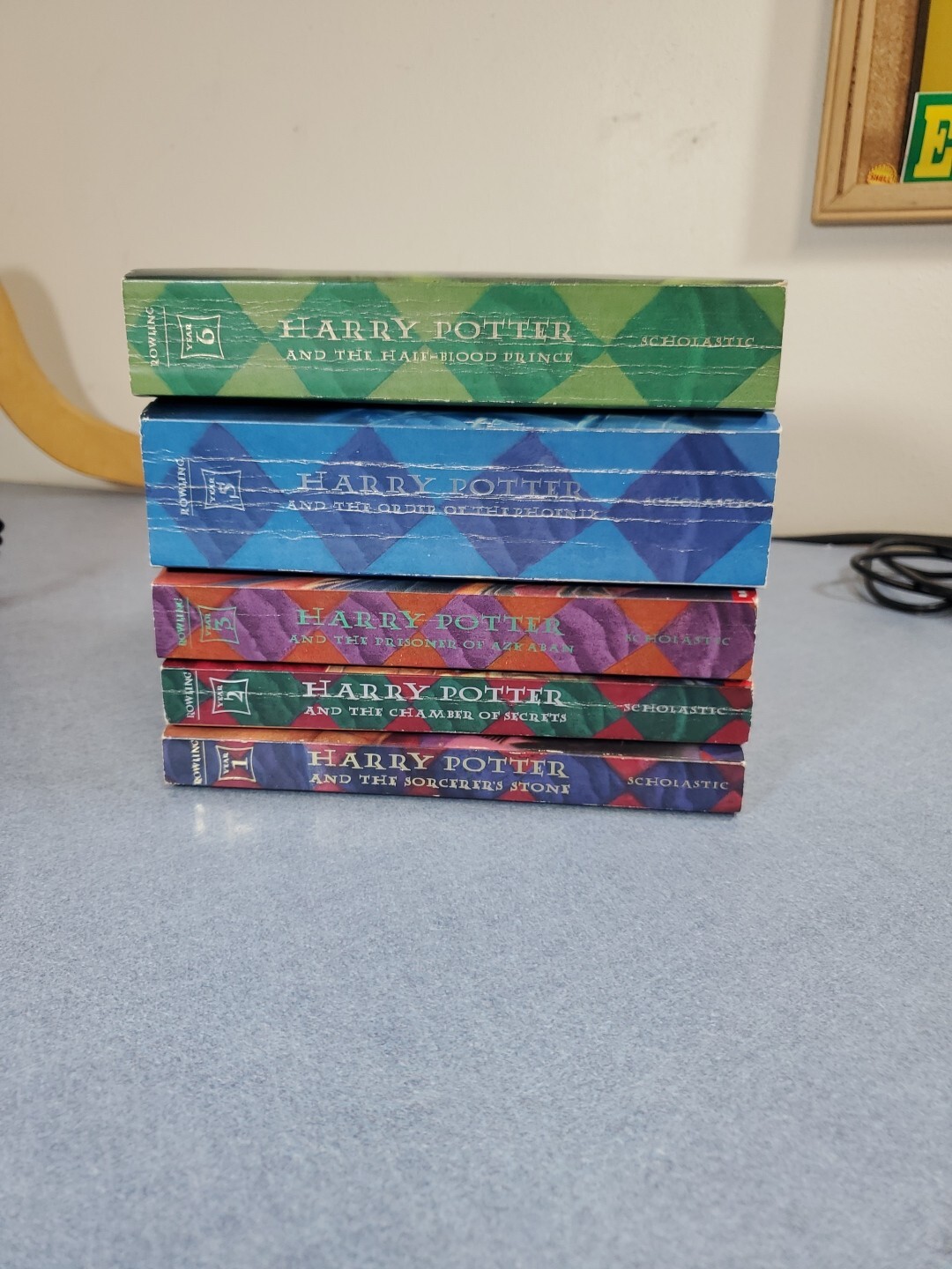 Harry Potter Books 1,2,3,5 & 6 Lot Scholastic Paperback Books Lot of 5