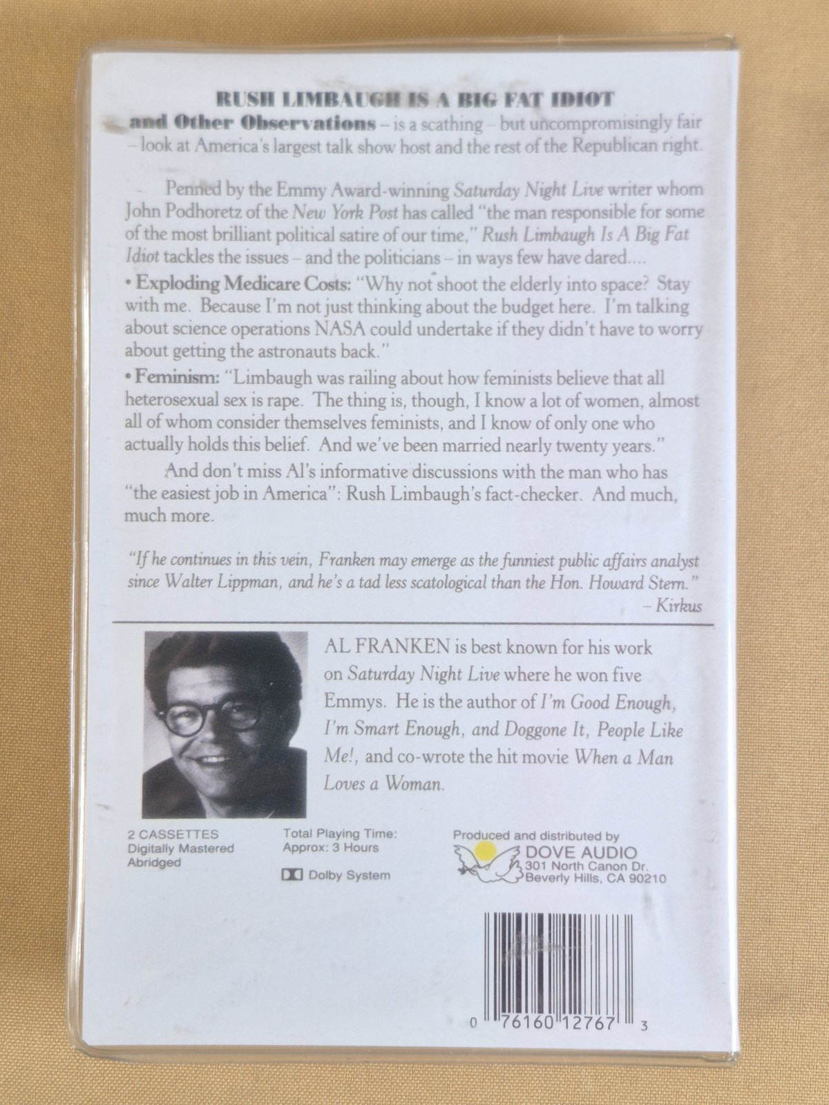 Rush Limbaugh Is a Big Fat Idiot — Al Franken — Abridged Audio Cassettes