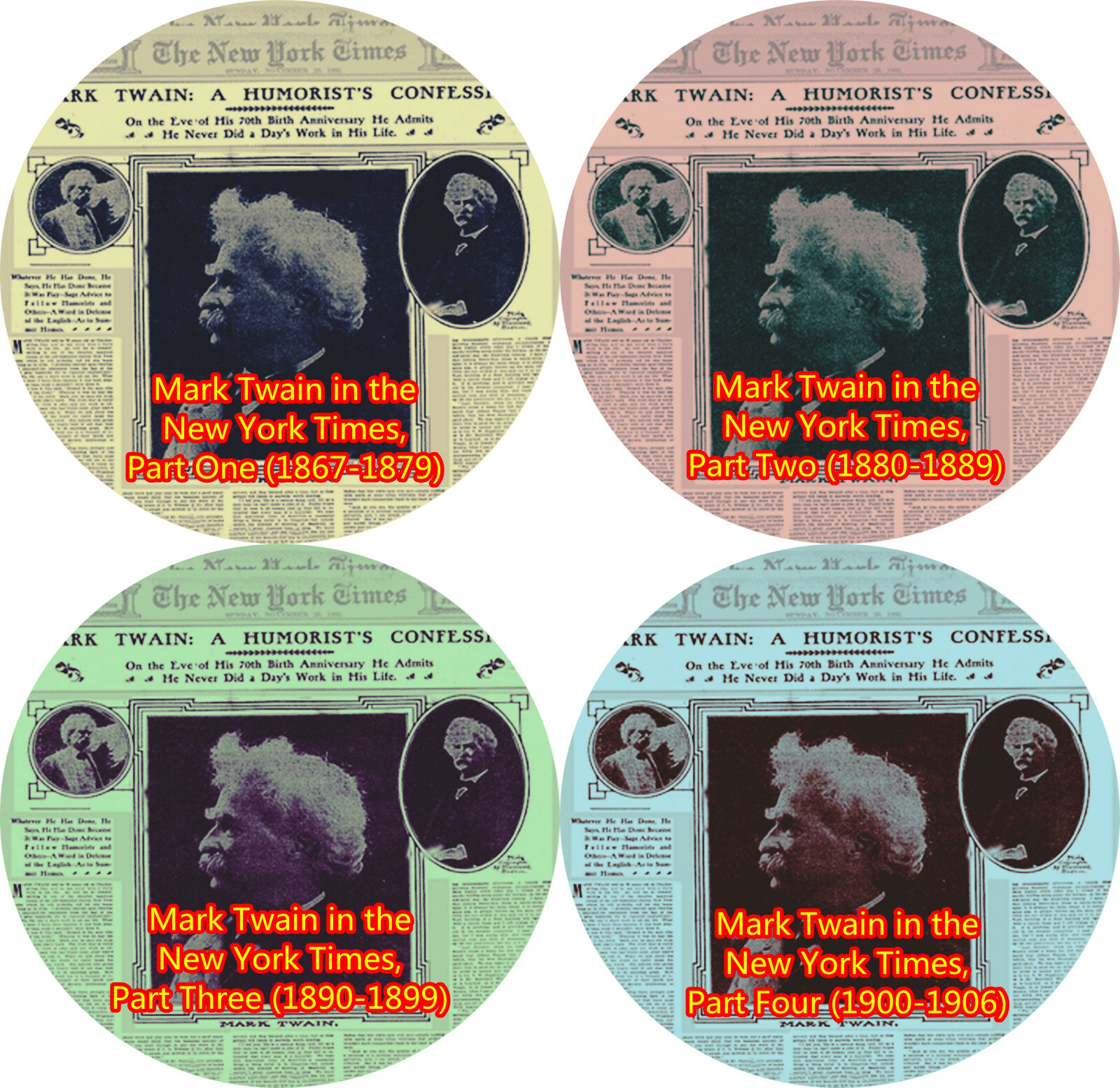 Mark Twain in the New York Times LOT of 4 Mp3 (READ) CD Audiobooks Non-Fiction