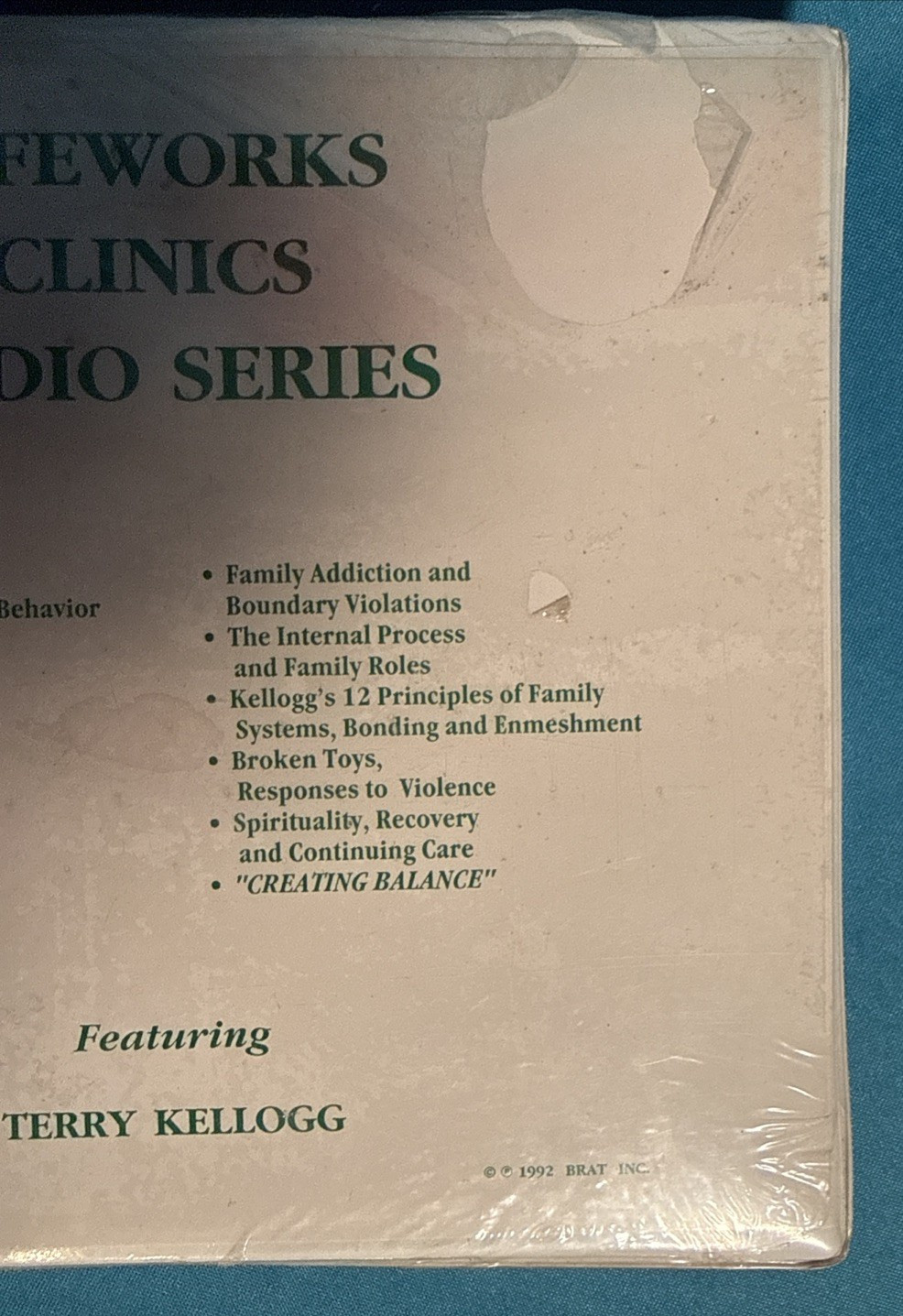 RARE SEALED Terry Kellogg LifeWorks Clinics Audio Series (1992) Addiction