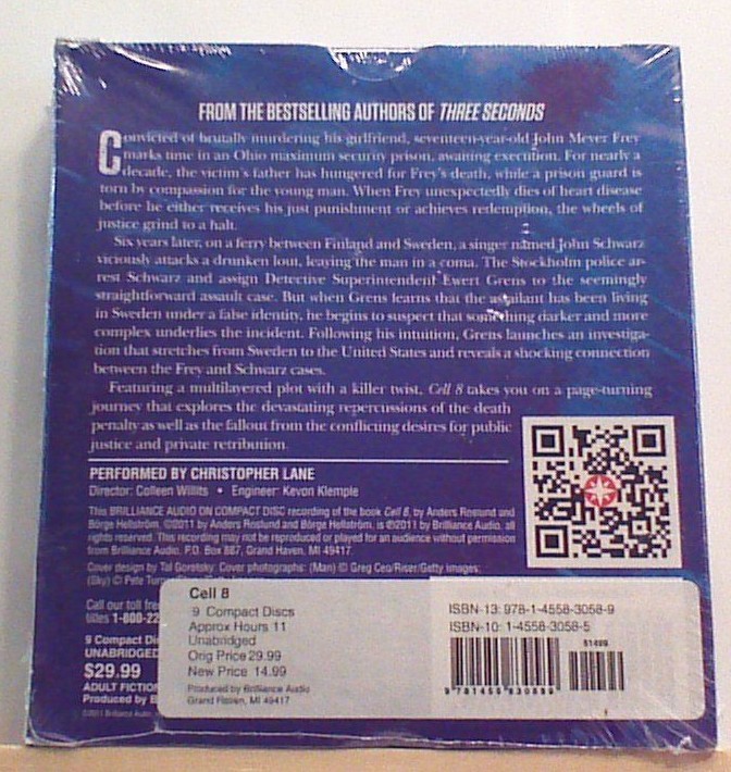 NEW *Sealed* AUDIO BOOK on CDs CELL 8 Roslund & Hellstrom