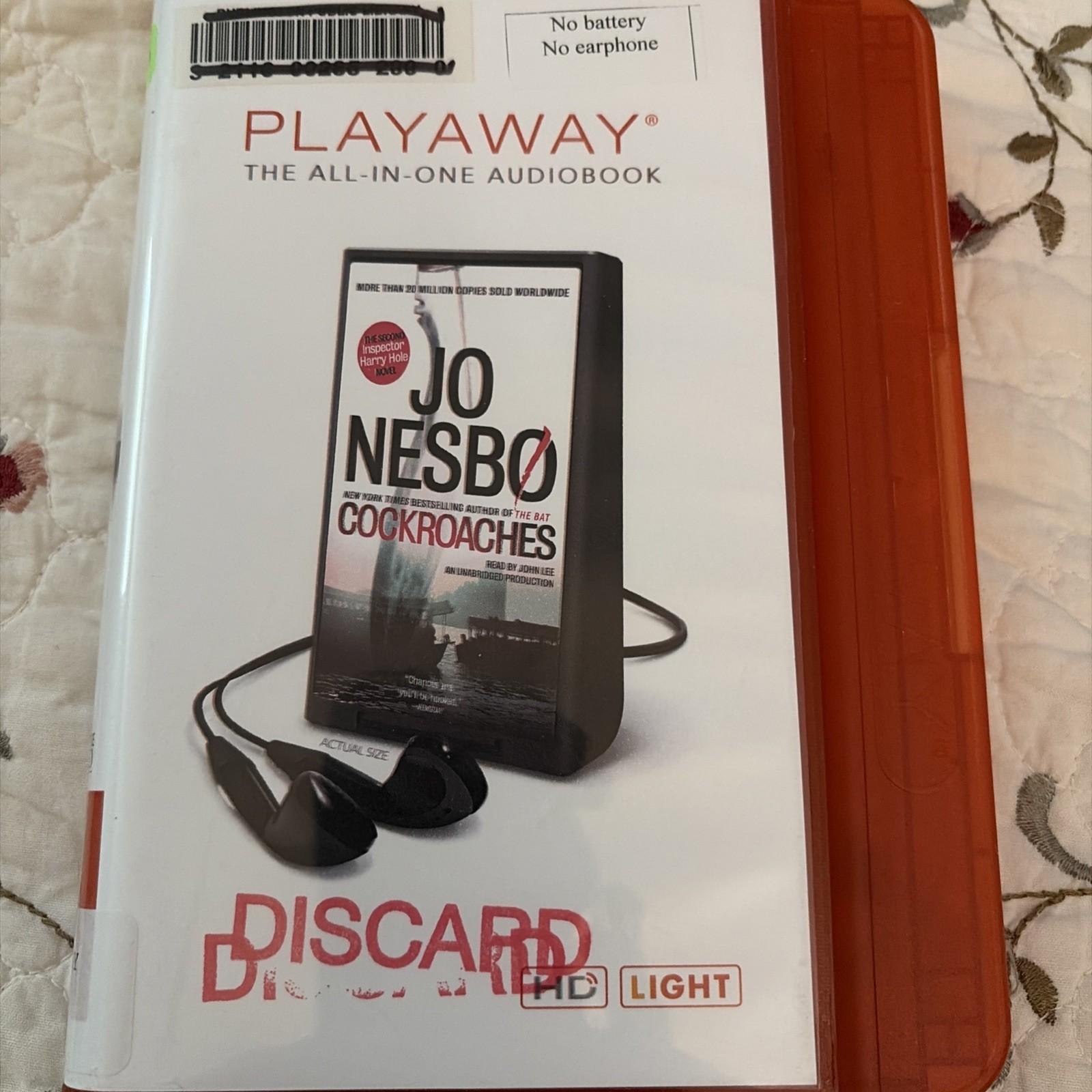 Playaway Audio Book Ex Library — Cockroaches By Jo Nesbo