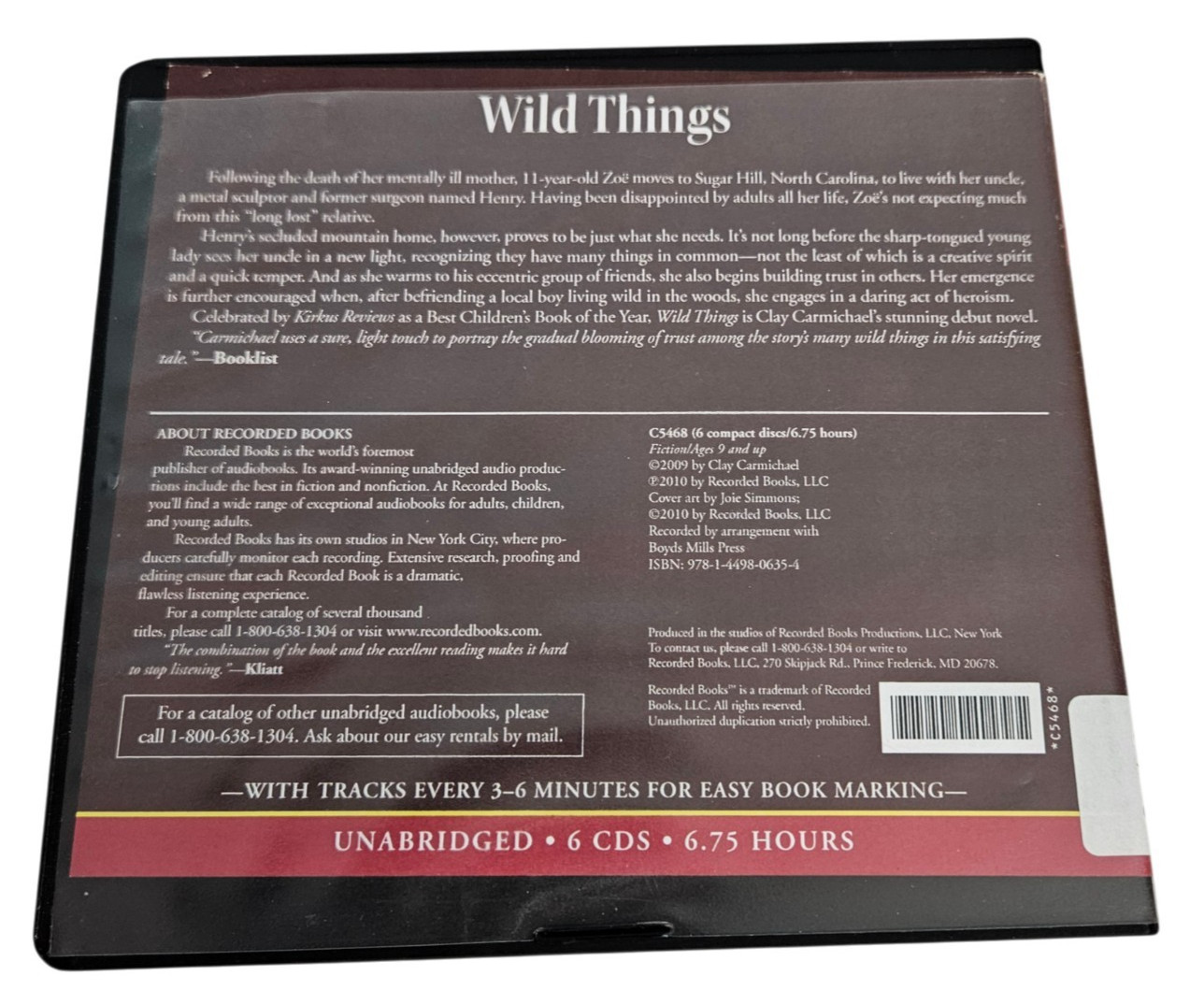 Wild Things Audiobook Audio Book CD By Clay Carmichael Unabridged Lot of 6 CDs