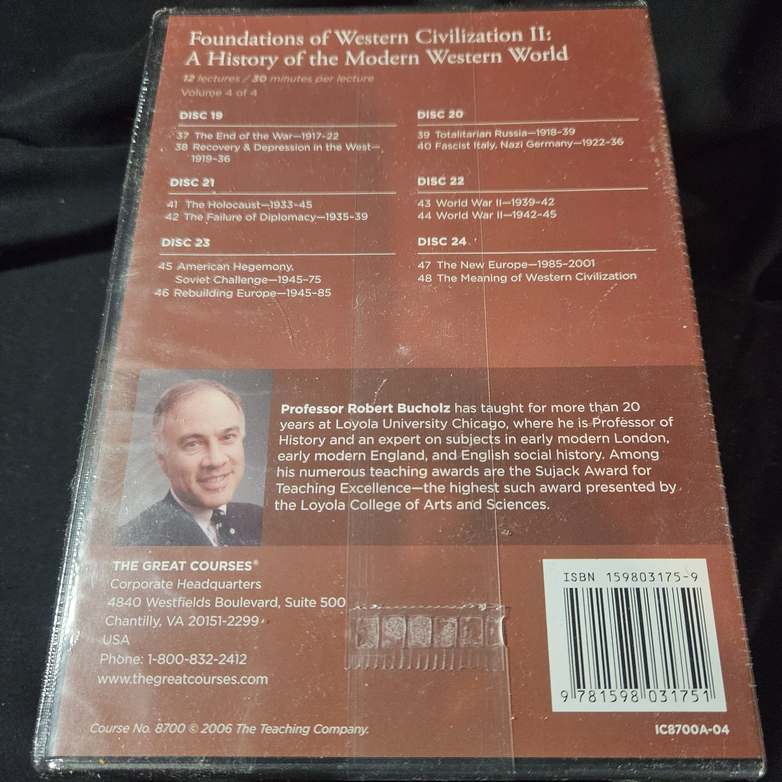 Great Courses Foundations of Western Civilization II CDs Bucholz 48 Lectures
