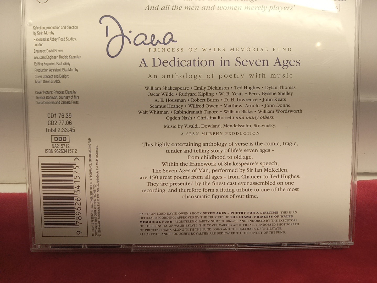 Diana : A Dedication in Seven Ages Anthology of Poetry with Music (CD, Naxos)