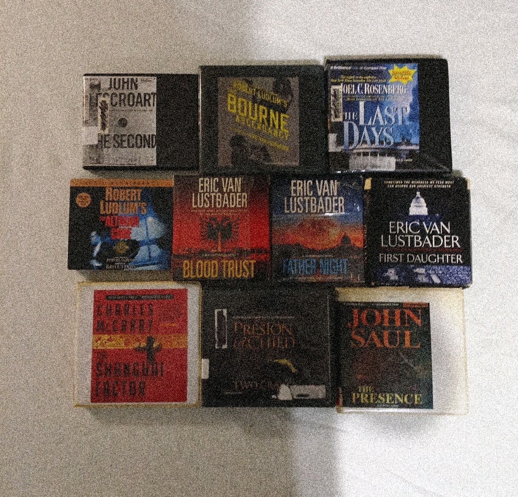 Lot of 10 Thriller Mystery Audiobooks Van Lustbader Ludlum Lescroart and Others