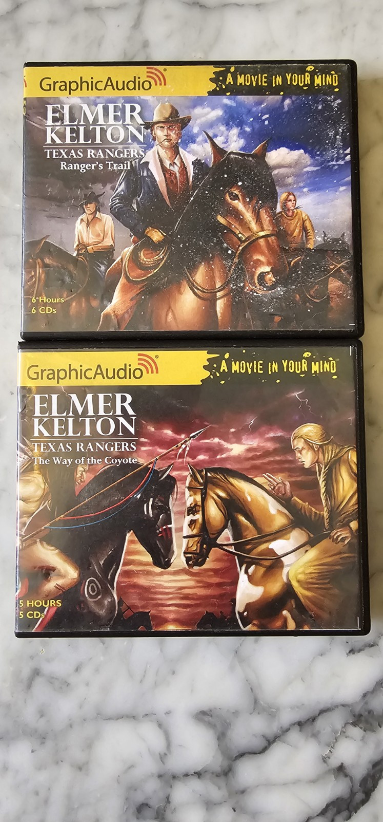 Graphic Audio Westerns. Sons Of TEXAS, TRAIL OD THE GUNFIGHTER and ELMER KELTON