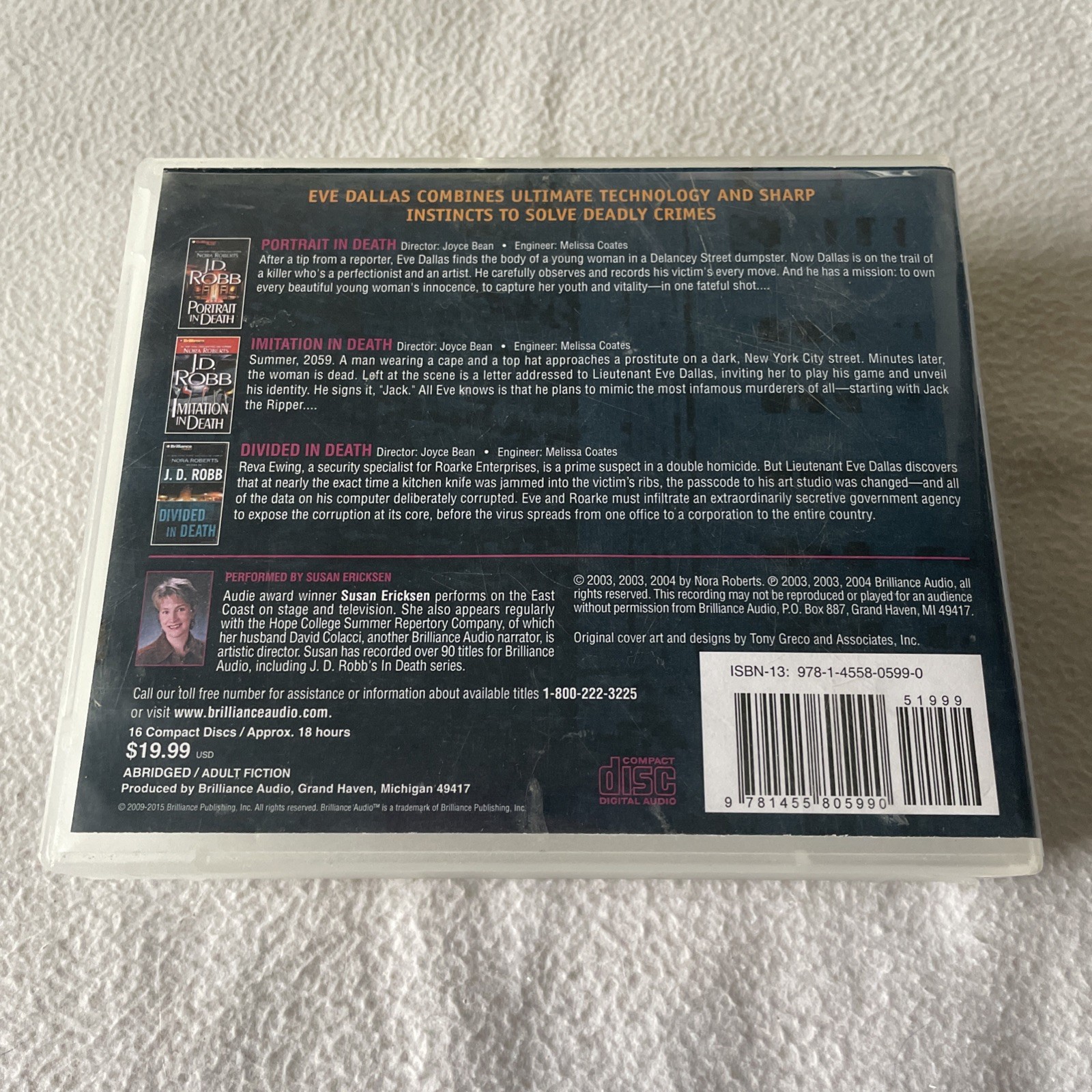 J D Robb In Death CD Collection 6 Abridged Audiobooks Portrait Imitation Divided