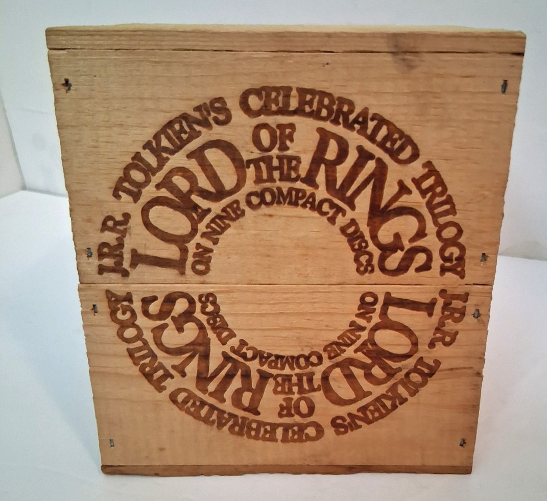 J.R.R. Tolkien The Lord of the Rings Story On 9 CD Audiobook Set with Wood Box