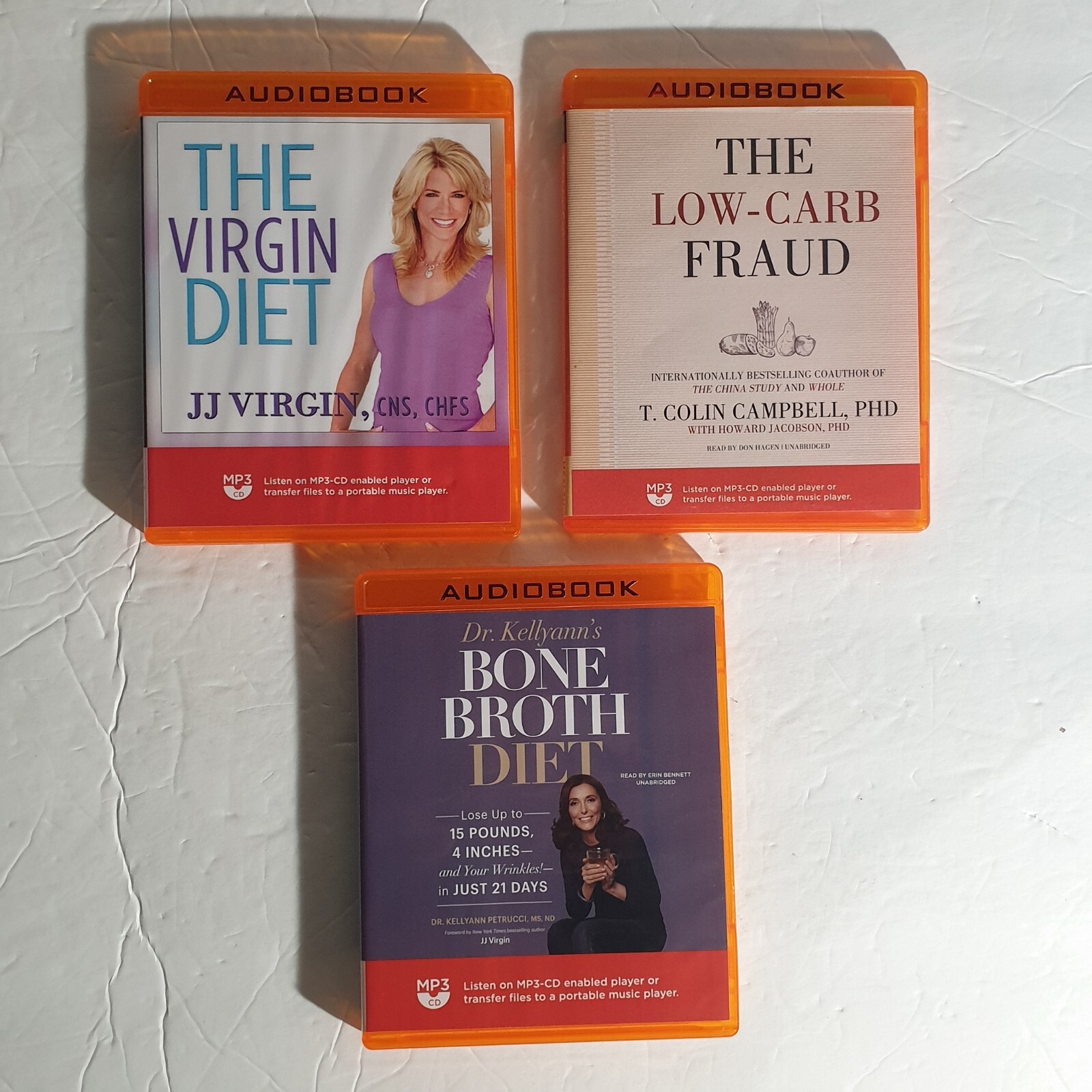 Weight Loss, Diet, Healthier Life — Lot of 3 Audiobooks (MP3-CDs)(Like New)