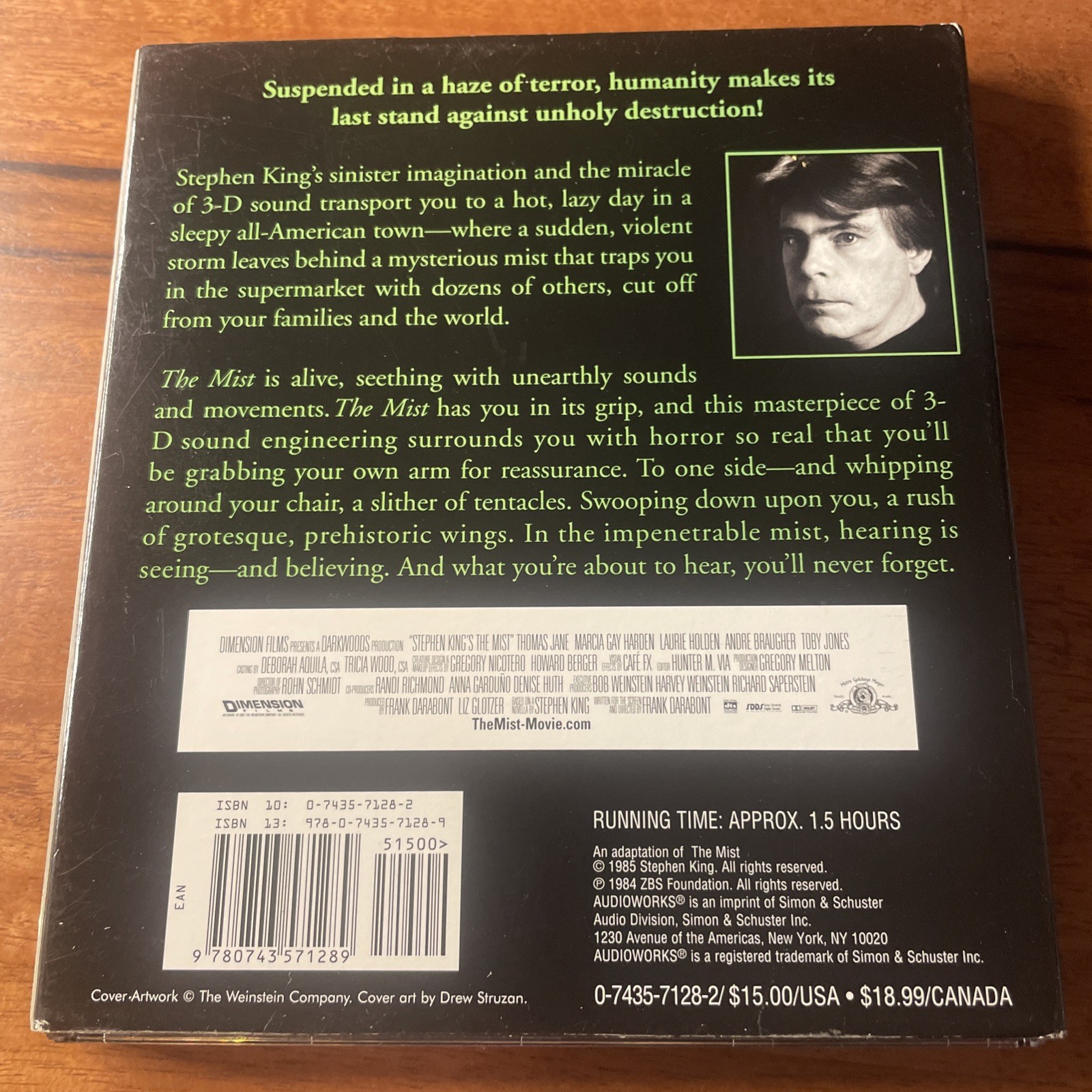 The Mist Stephen King Dramatized In 3D Sound CD Audiobook 1.5hrs