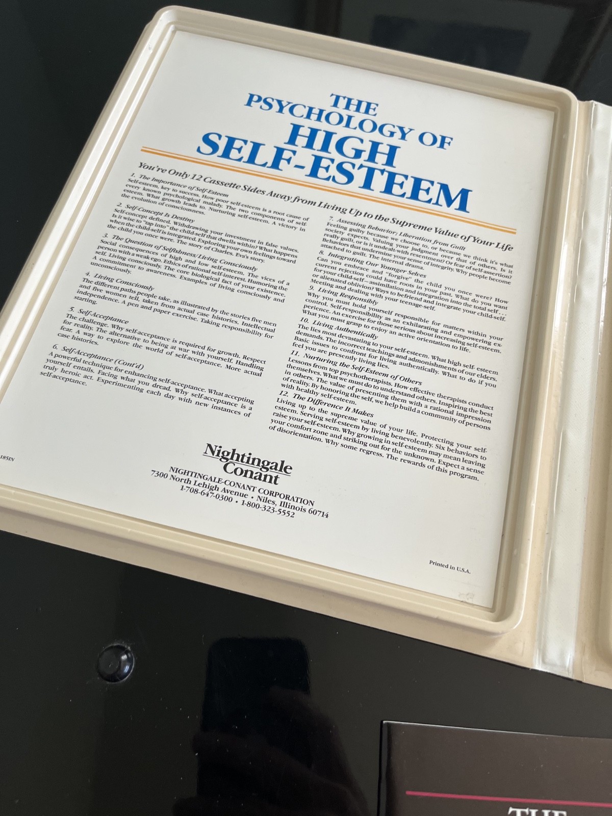 The Psychology of High Self-Esteem Nathaniel Branden 6 cassette Set w/ Insert